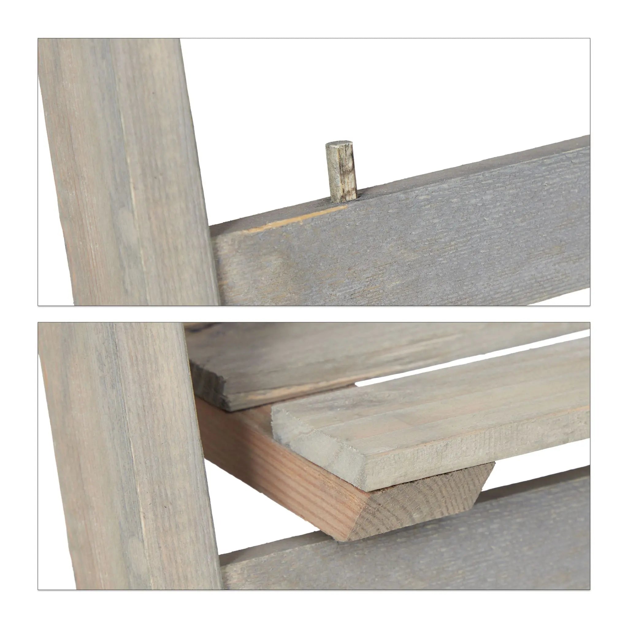 Blumentreppe Holz grau Grau von Relaxdays