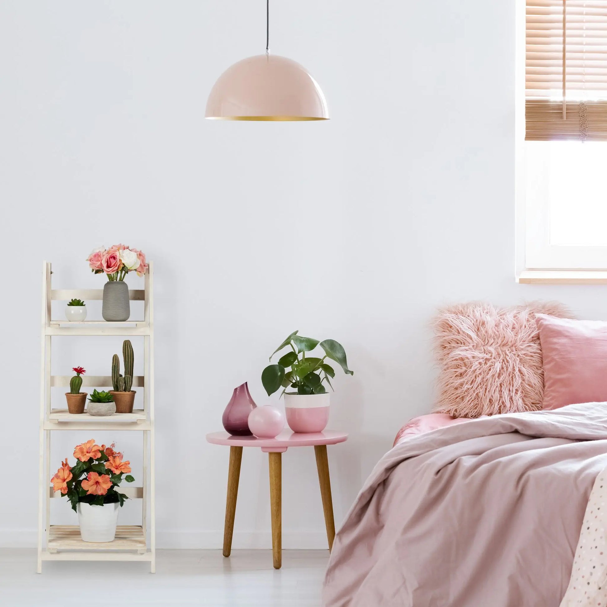 Blumentreppe Holz Weiss von Relaxdays