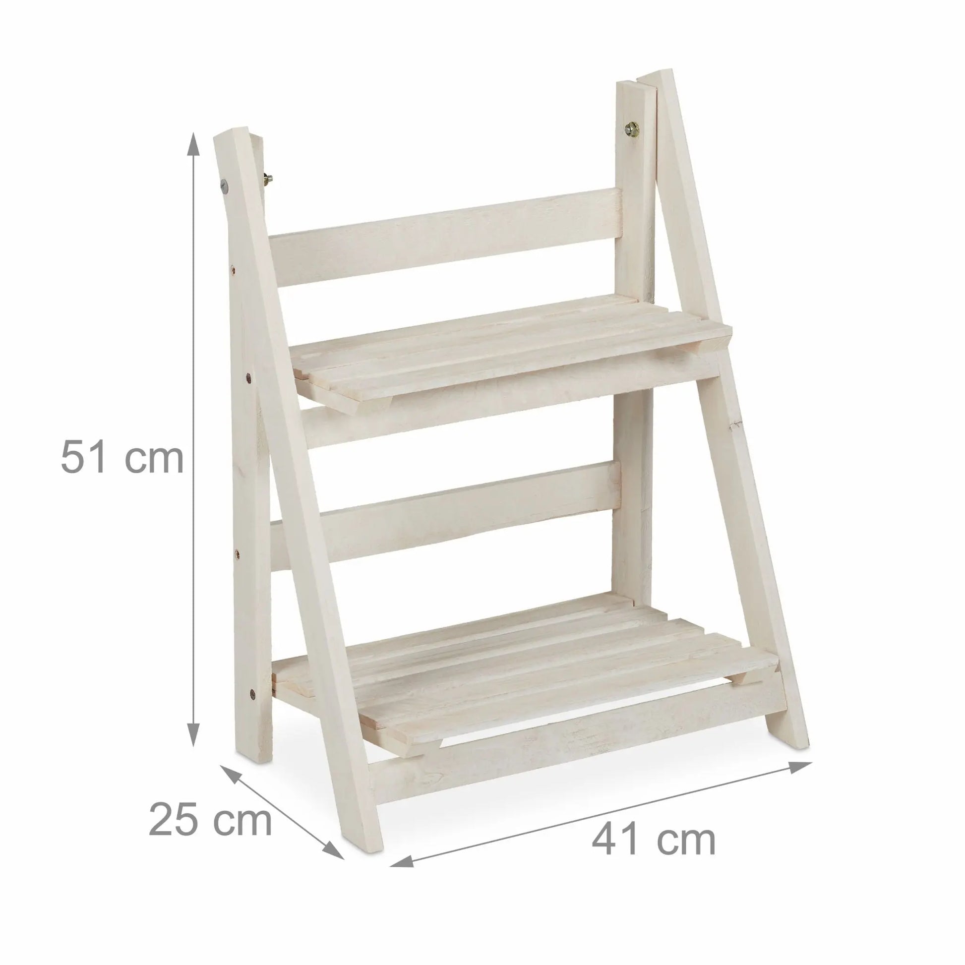 Blumentreppe Holz Weiss von Relaxdays
