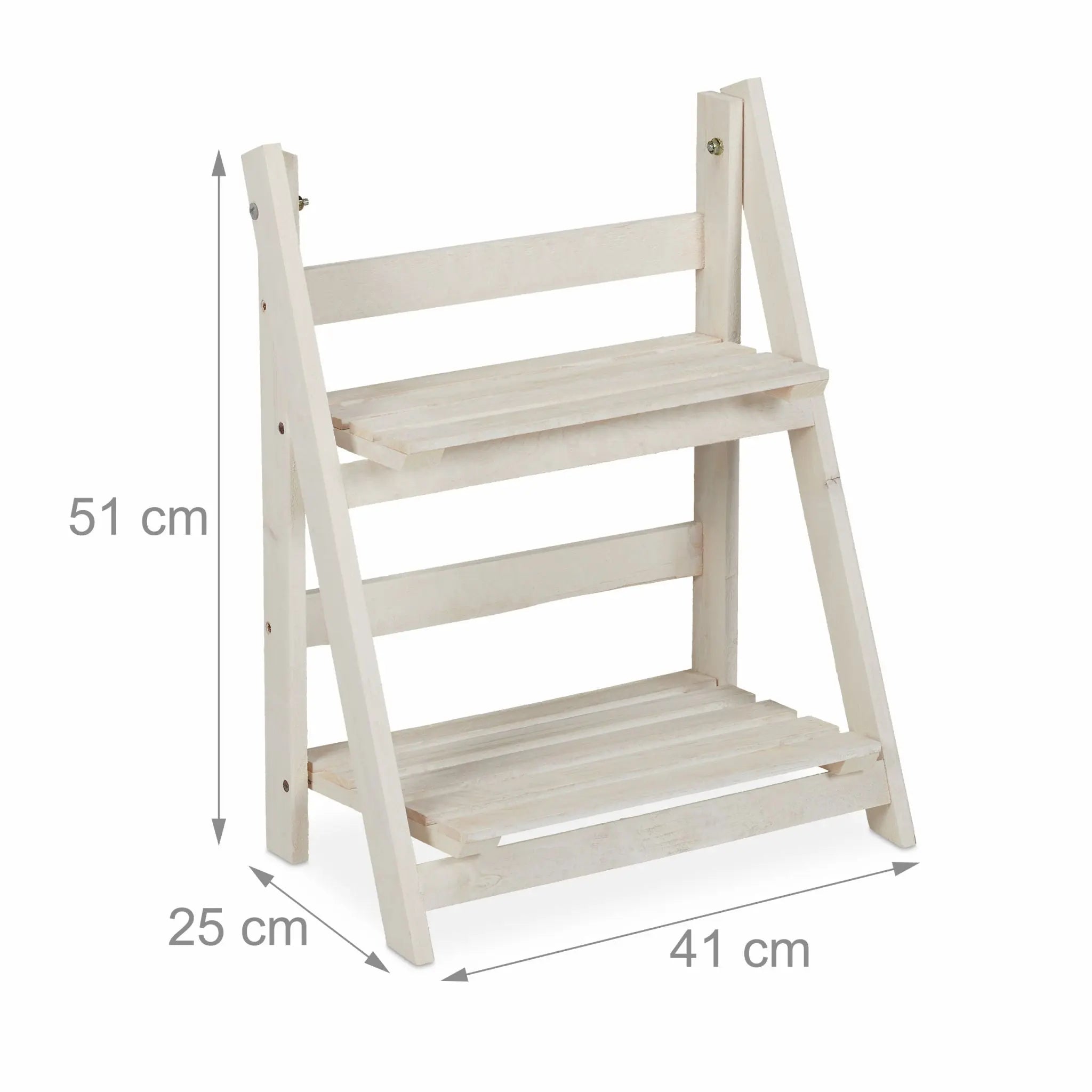 Blumentreppe Holz Weiss von Relaxdays