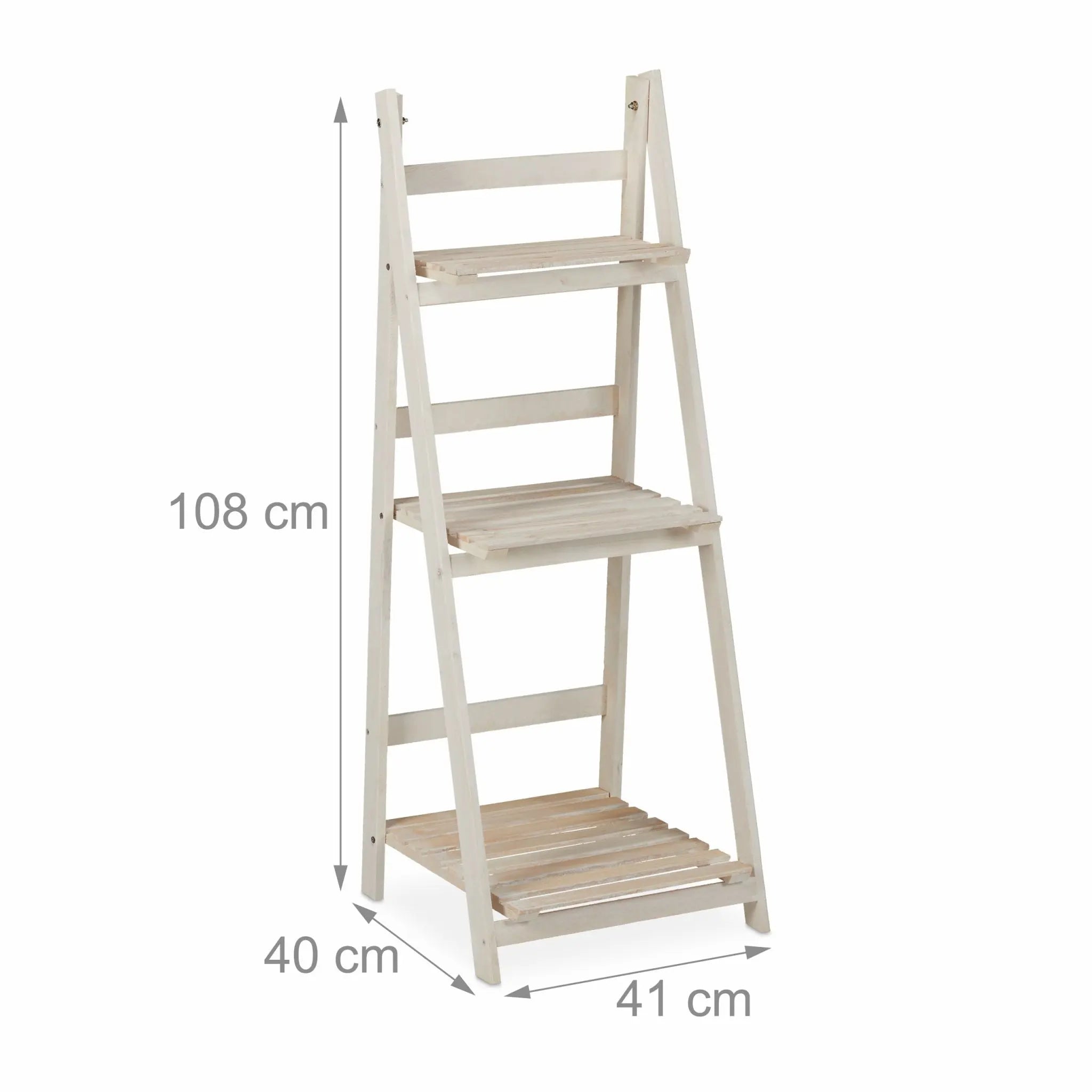 Blumentreppe Holz Weiss von Relaxdays