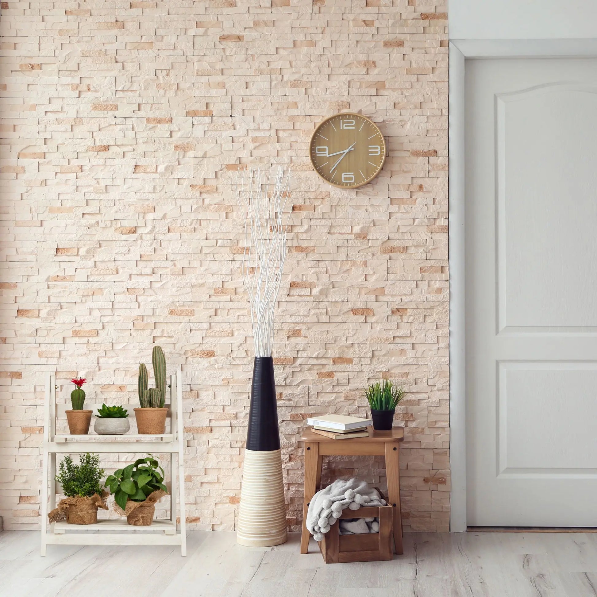 Blumentreppe Holz Weiss von Relaxdays