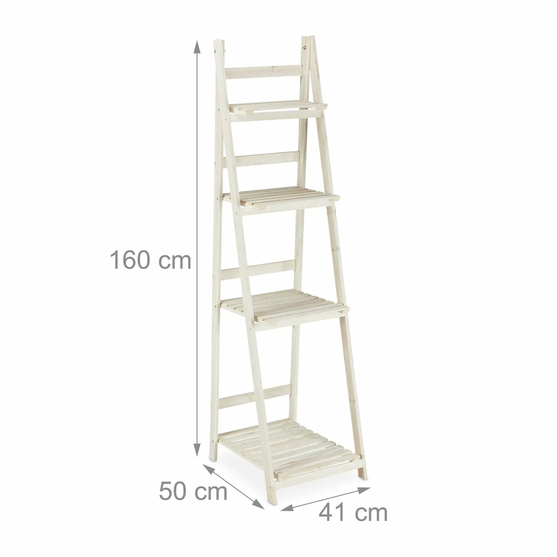 Blumentreppe Holz Weiss von Relaxdays