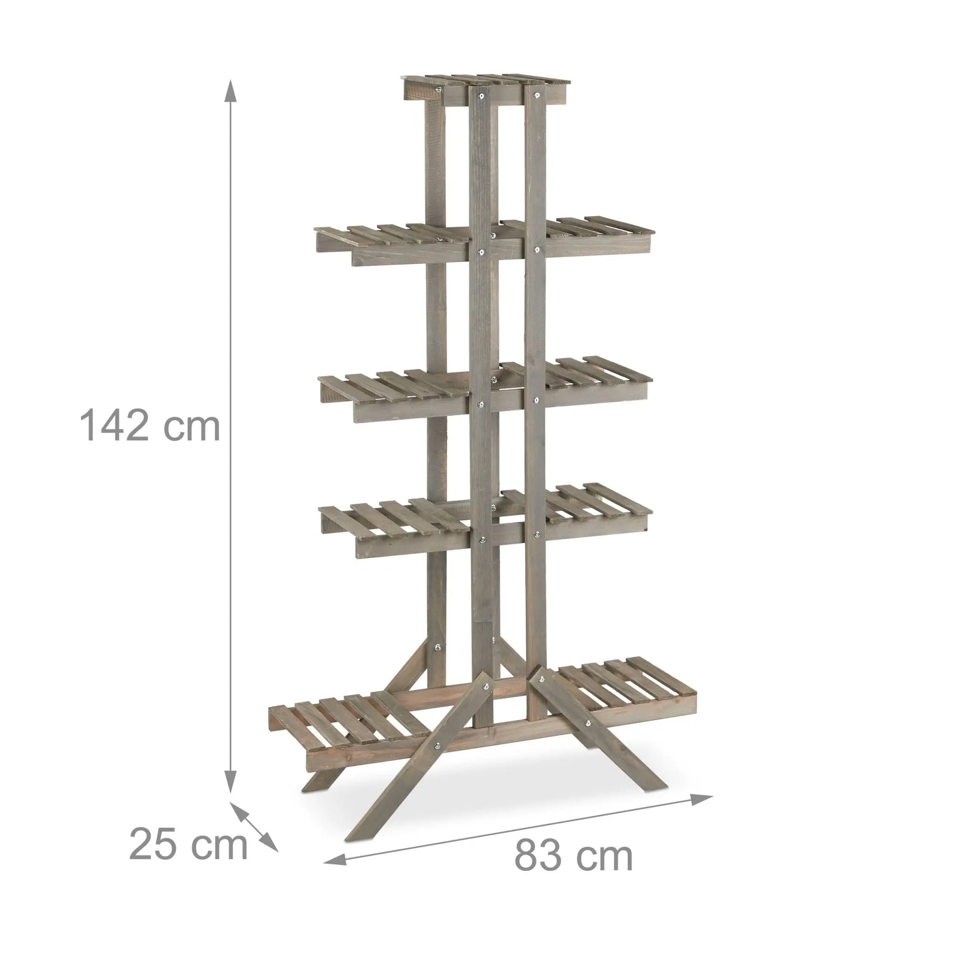 Blumentreppe Holz mit 5 Stufen Grau von Relaxdays