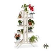 Blumentreppe Holz mit 5 Stufen Weiss von Relaxdays