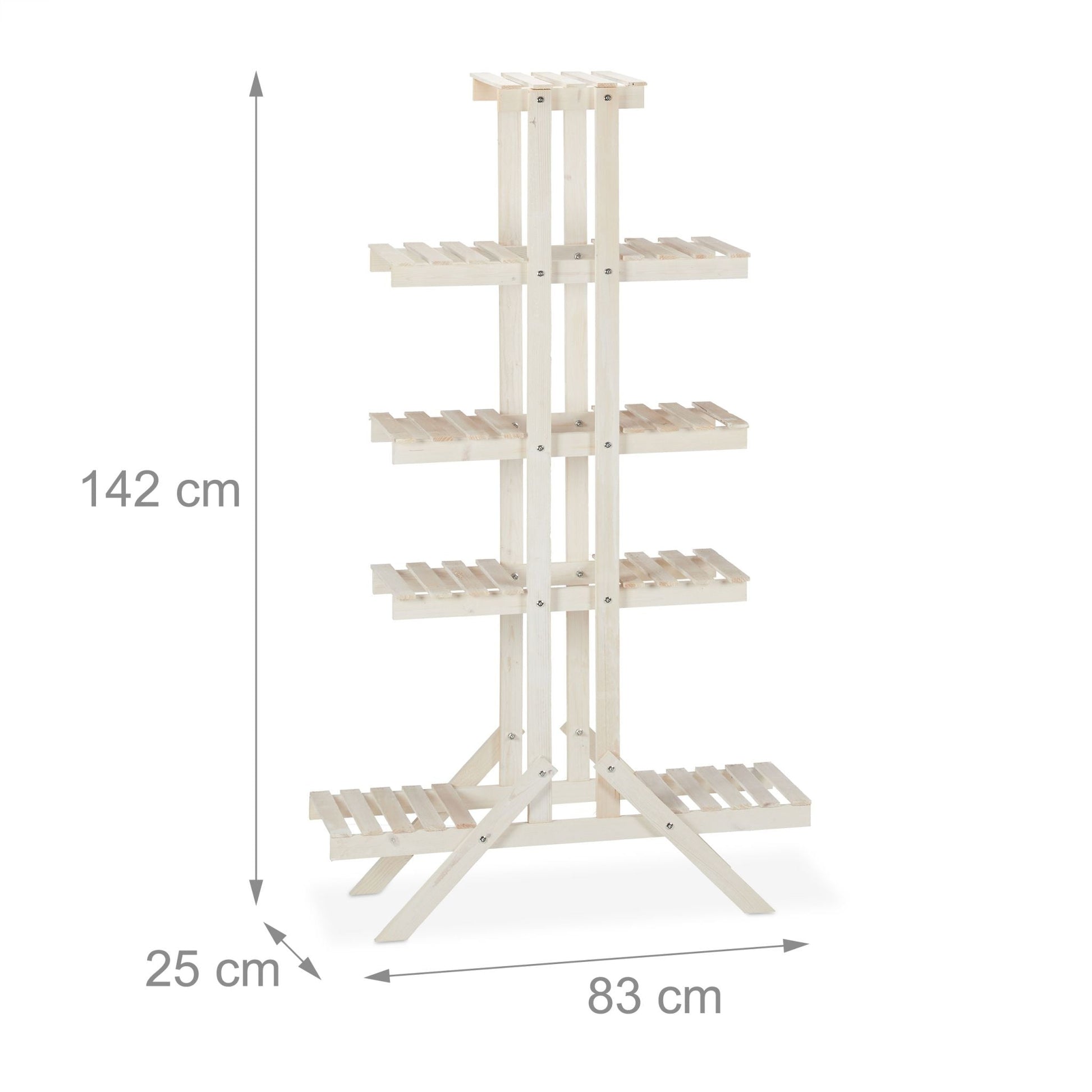 Blumentreppe Holz mit 5 Stufen Weiss von Relaxdays