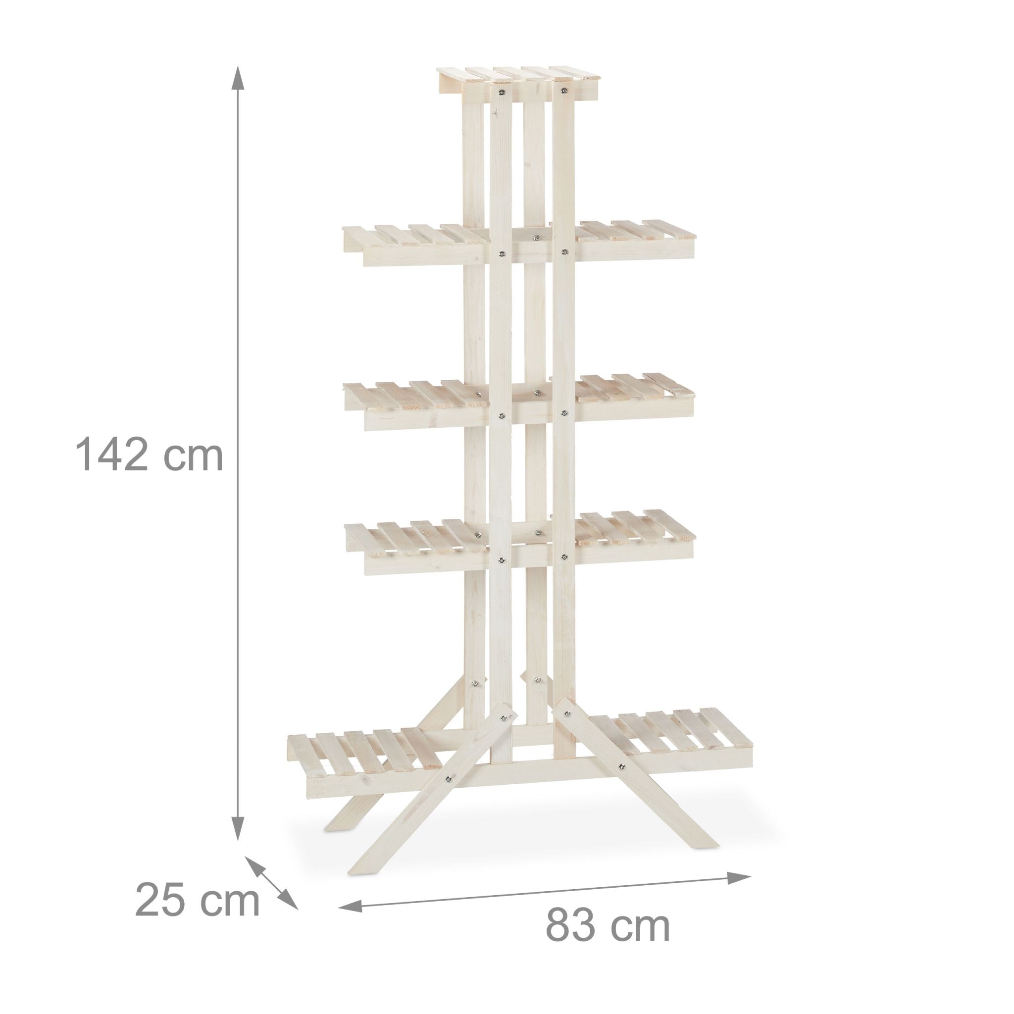 Blumentreppe Holz mit 5 Stufen Weiss von Relaxdays