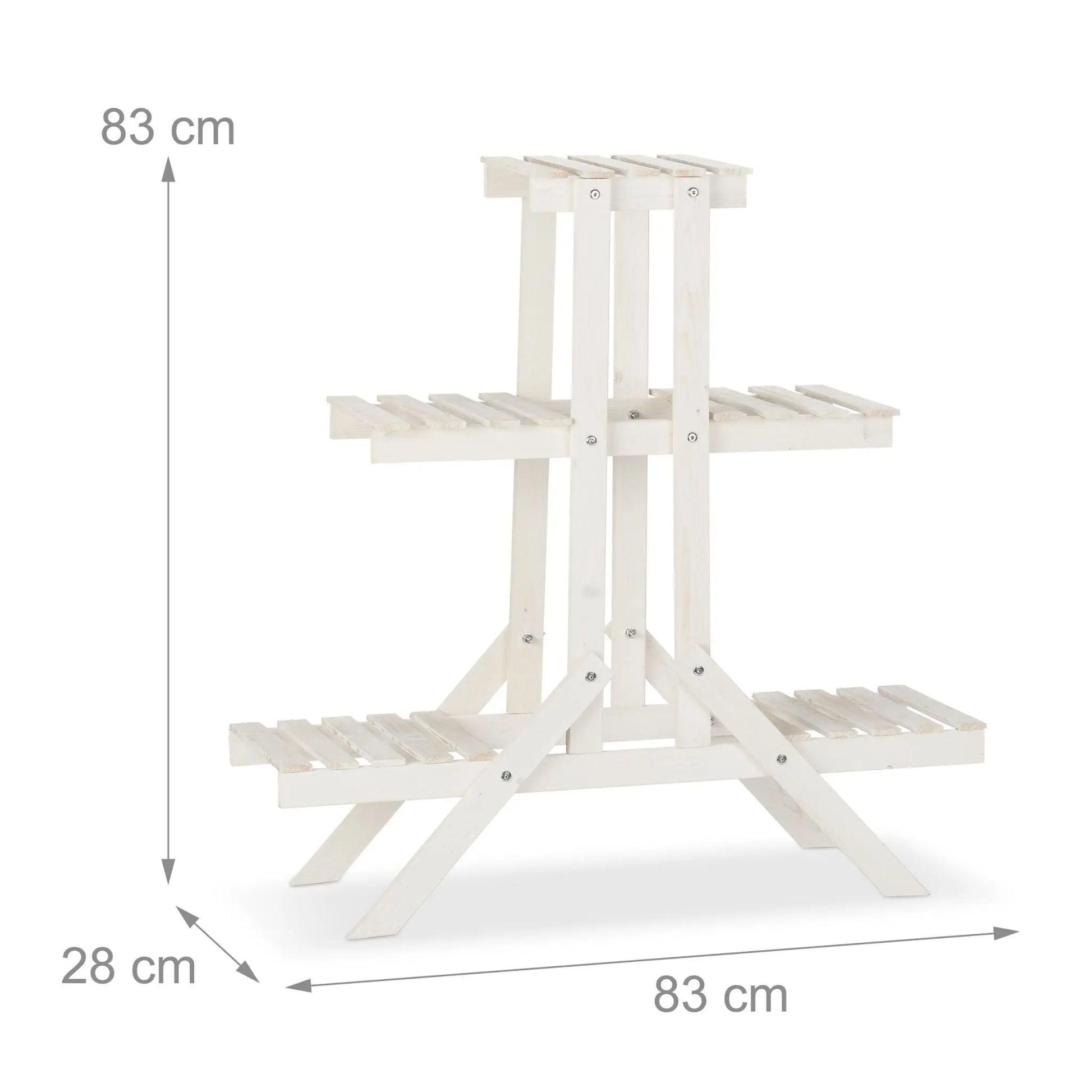 Blumentreppe Holz mit 3 Stufen Weiss von Relaxdays