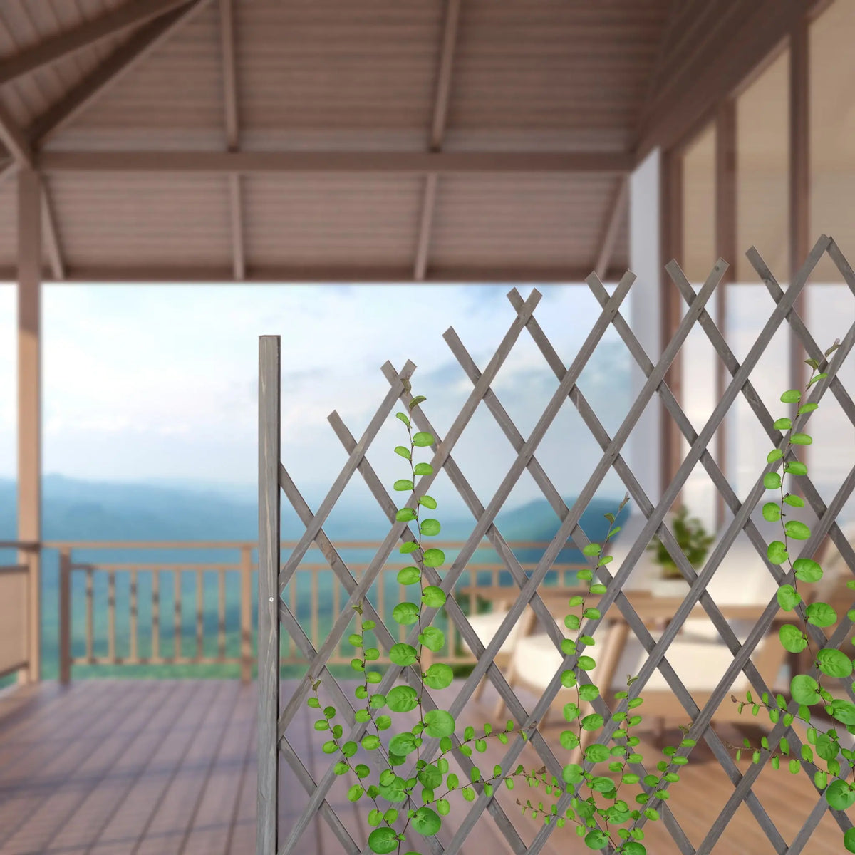Rankgitter Holz ziehbar Weiss von Relaxdays