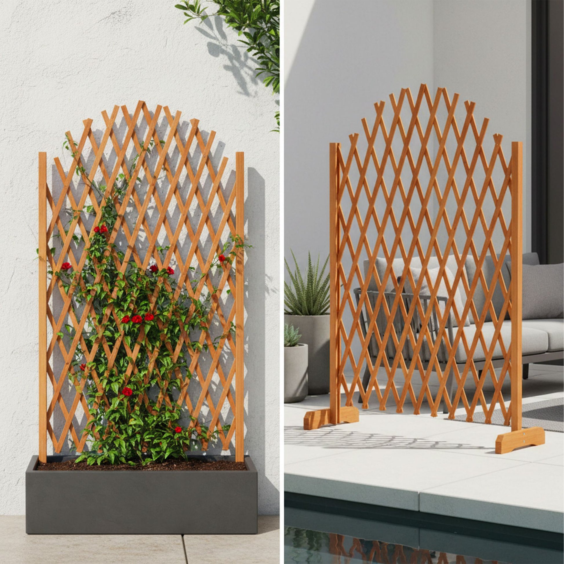 Rankgitter Holz ziehbar Orange von Relaxdays