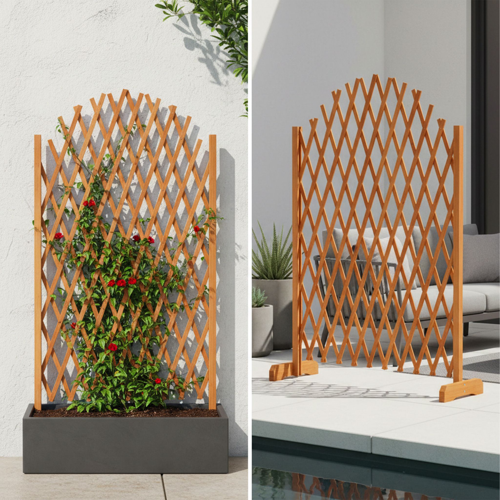 Rankgitter Holz ziehbar Orange von Relaxdays