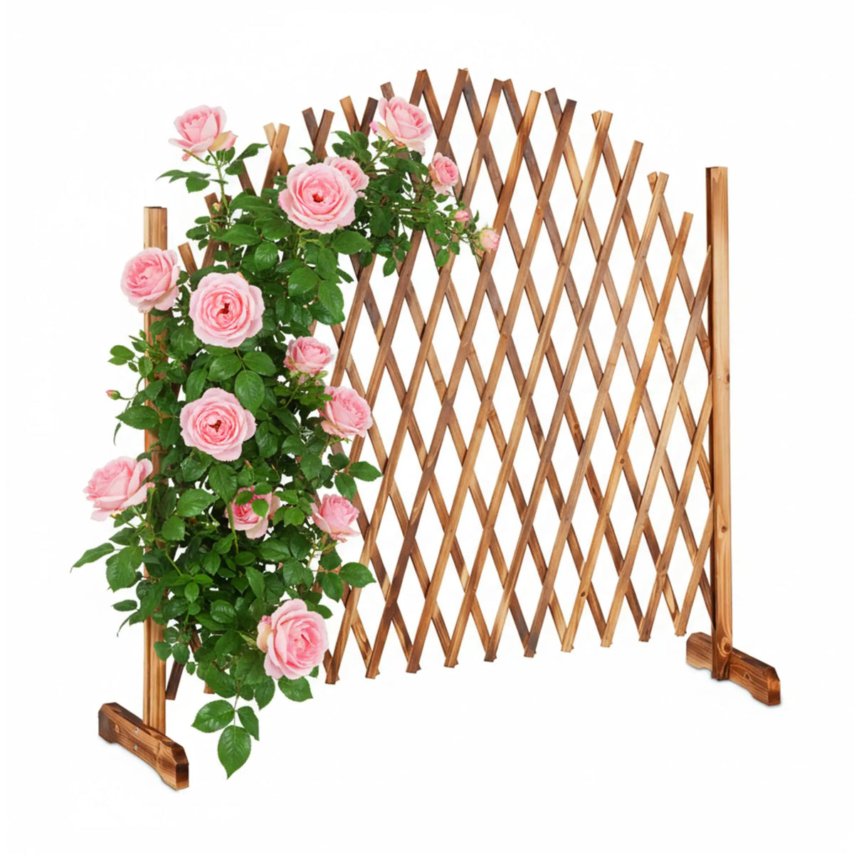 Rankgitter Holz ziehbar Hellbraun von Relaxdays