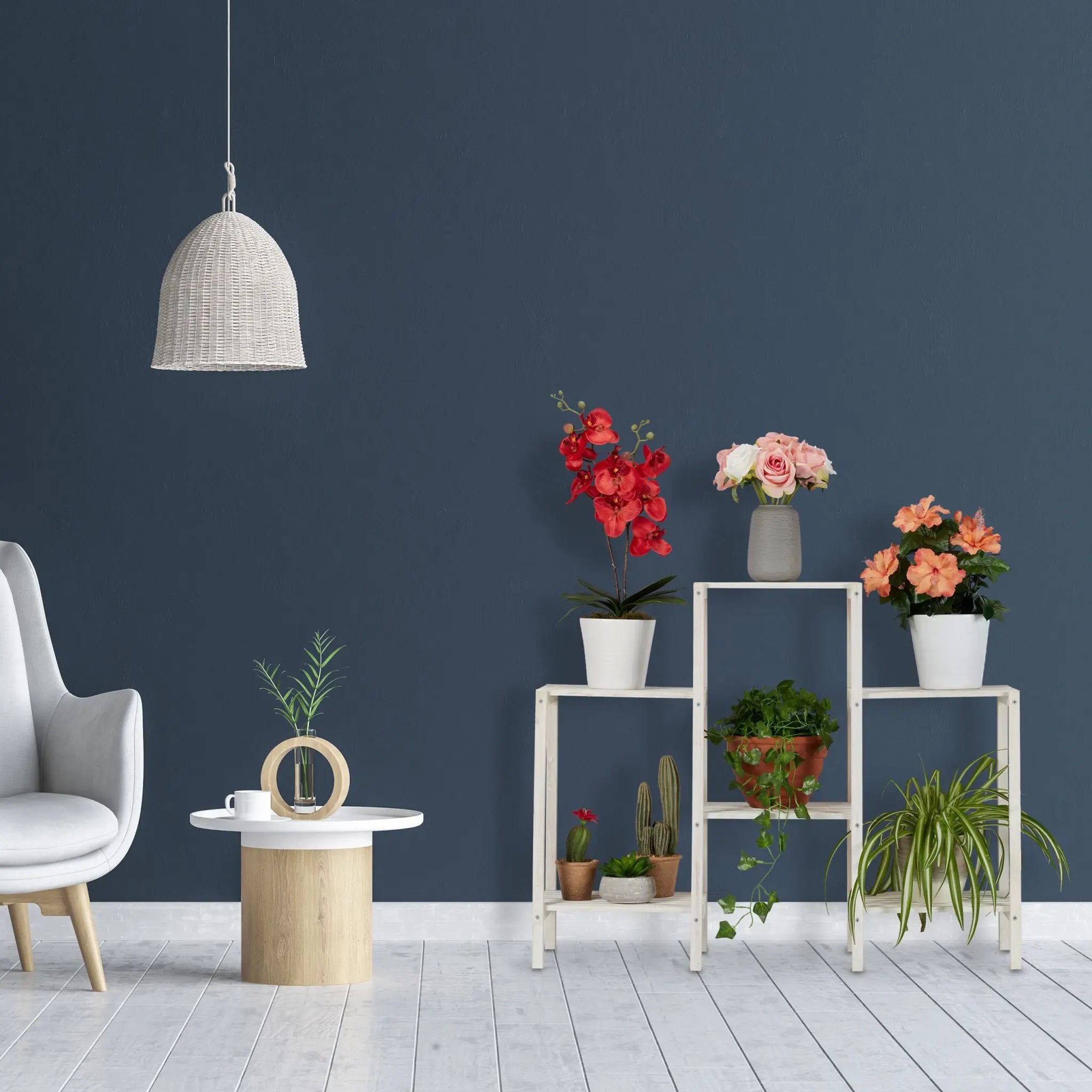 Blumenregal Holz weiss Weiss von Relaxdays