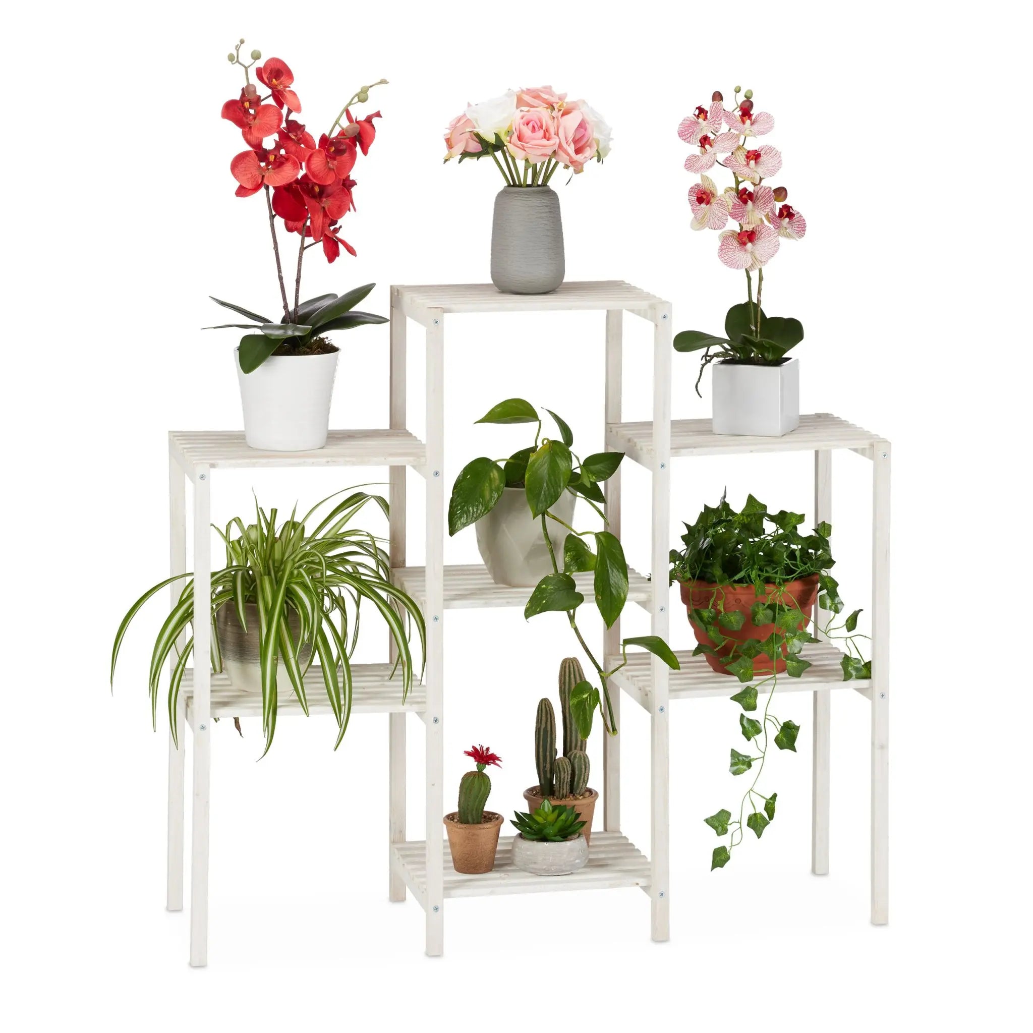 Blumenregal Holz weiss Weiss von Relaxdays