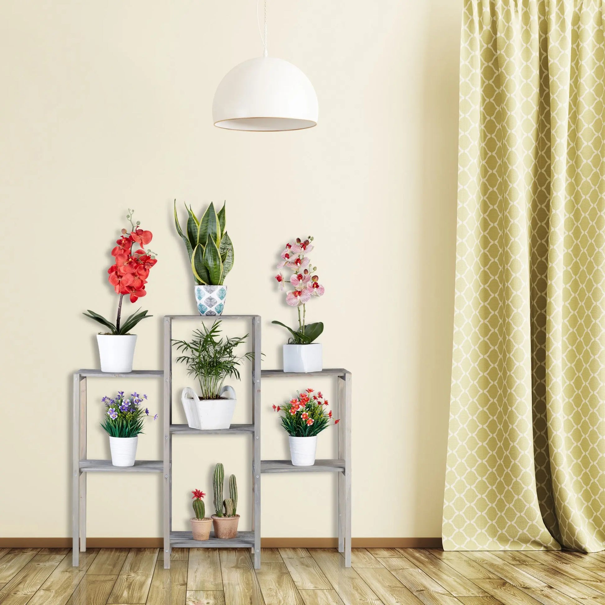 Blumenregal Holz Grau von Relaxdays