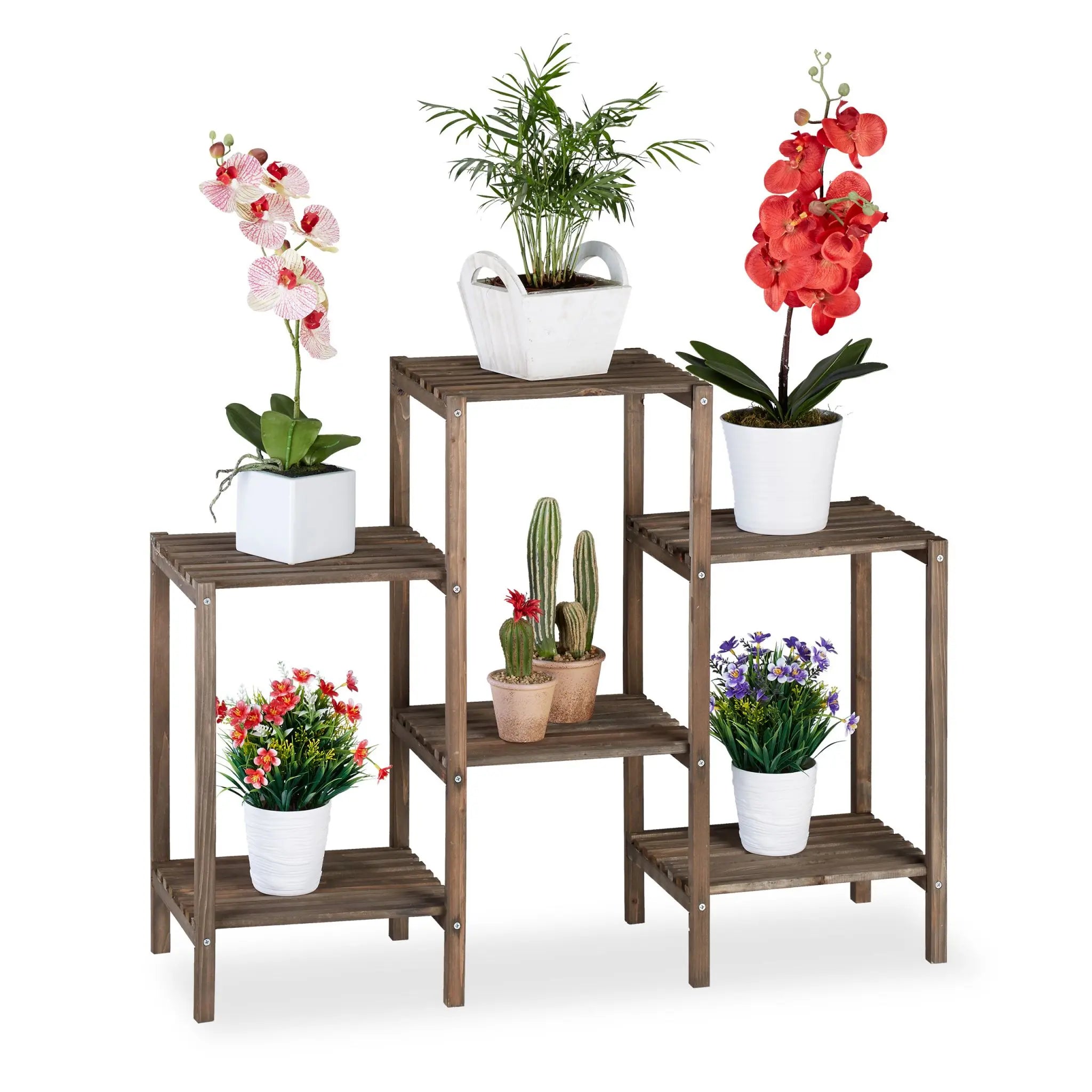 Blumenregal Holz Dunkelbraun von Relaxdays