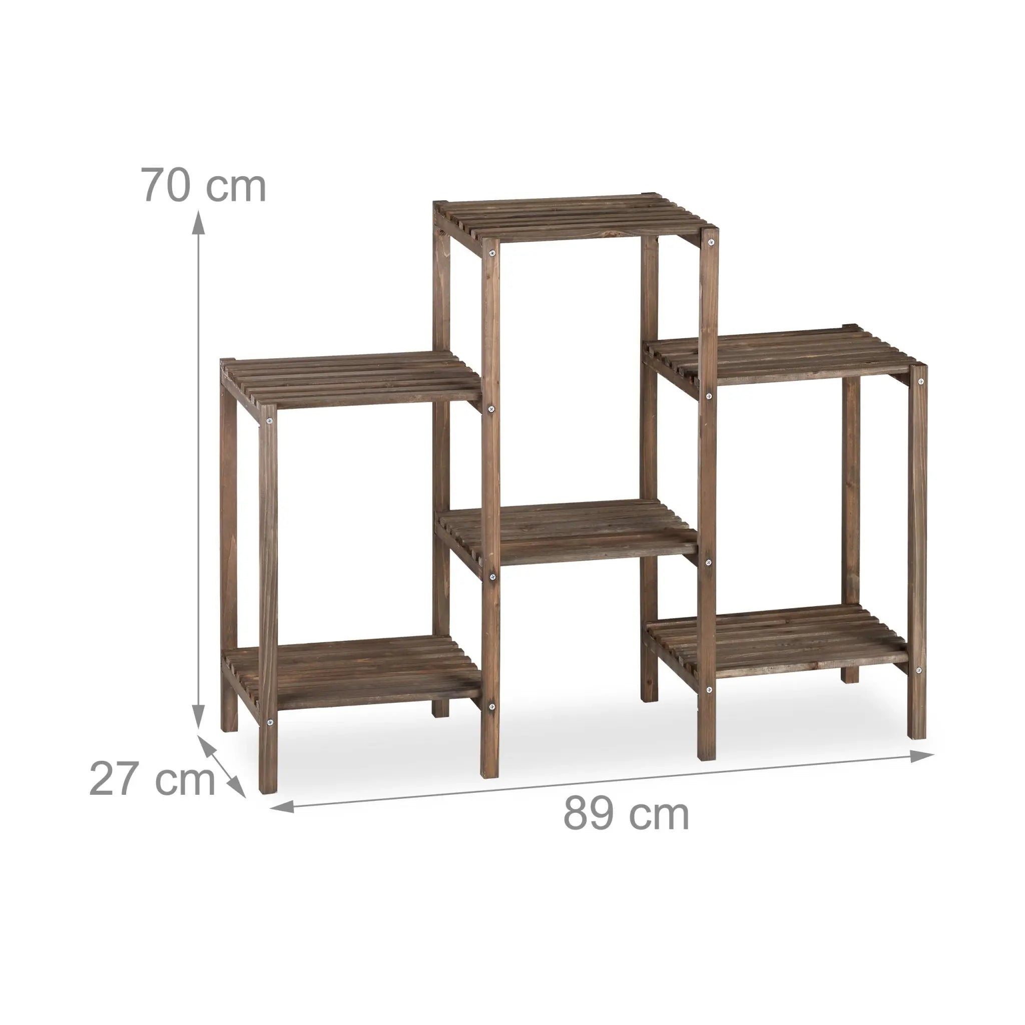 Blumenregal Holz Dunkelbraun von Relaxdays