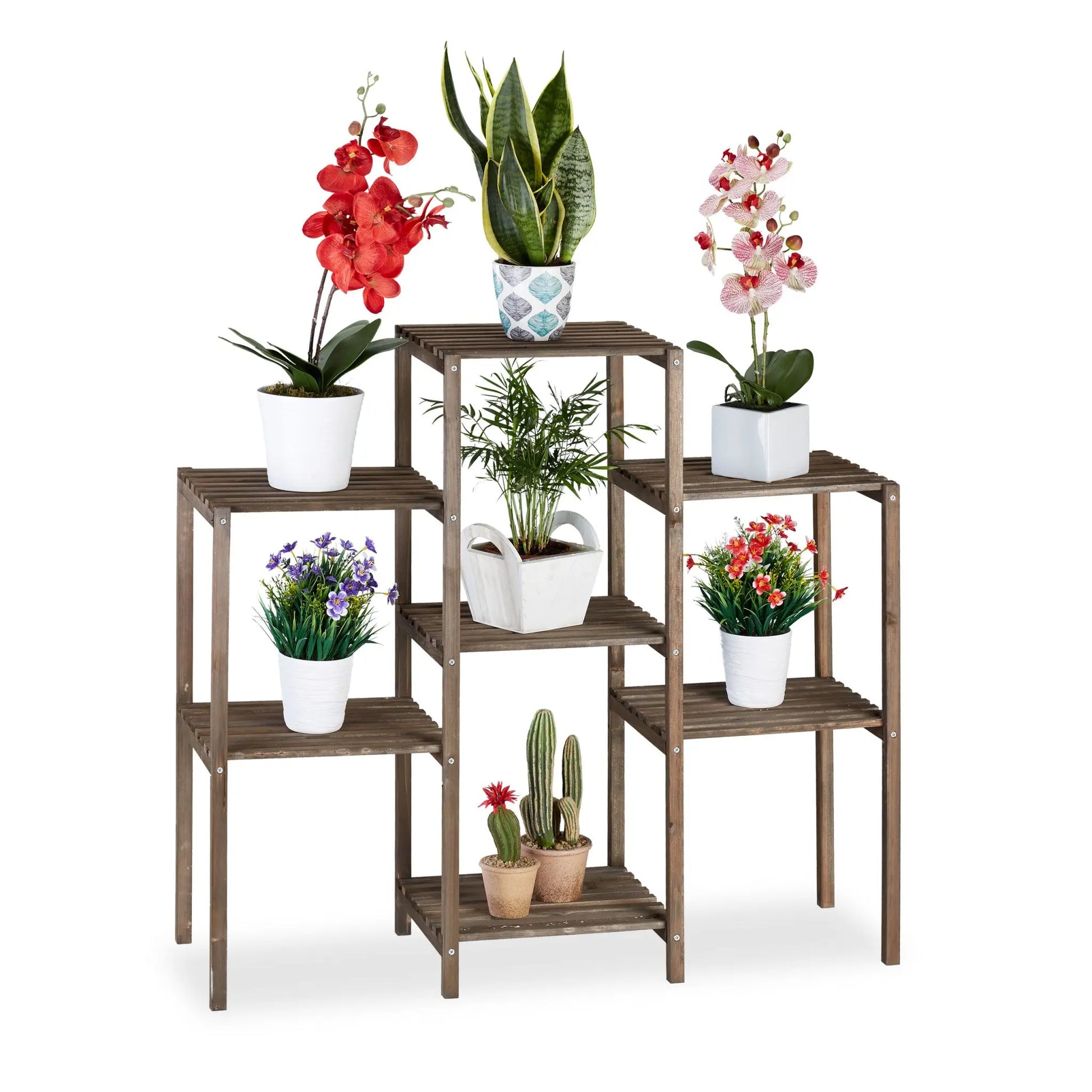 Blumenregal Holz Dunkelbraun von Relaxdays