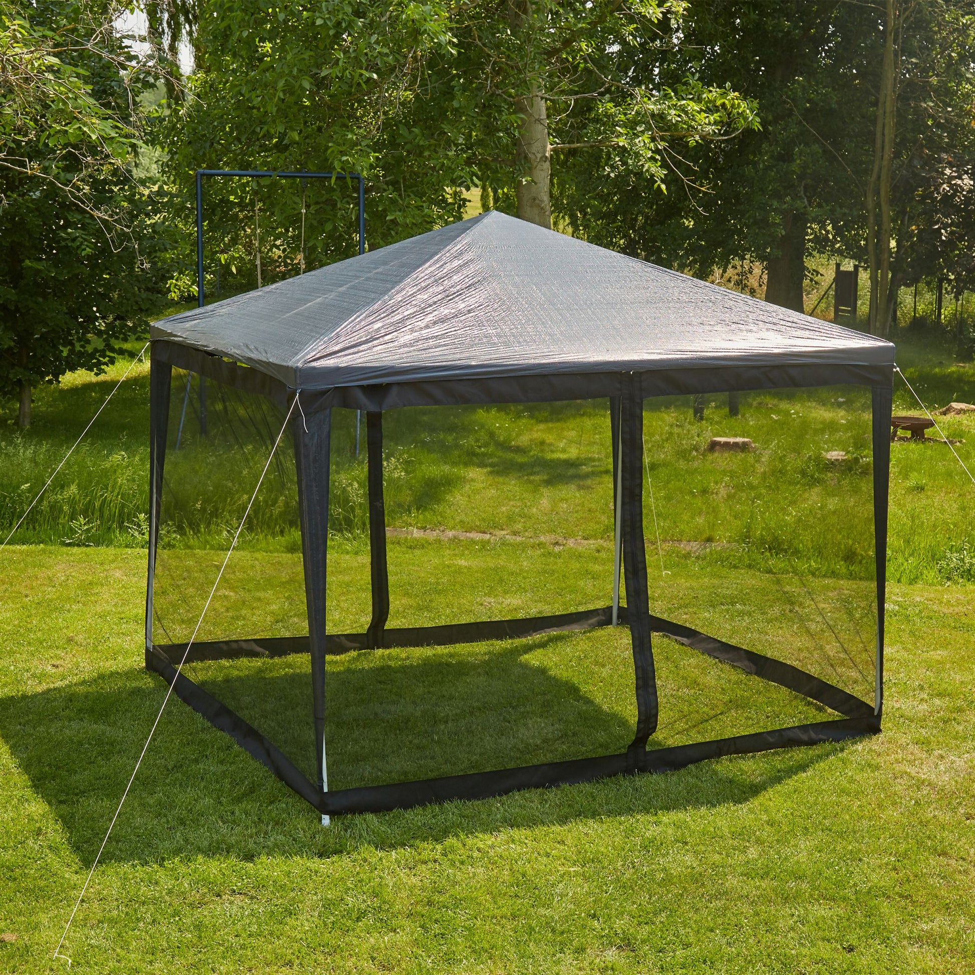 Moskitonetz für 3x3 Pavillon Schwarz von Relaxdays