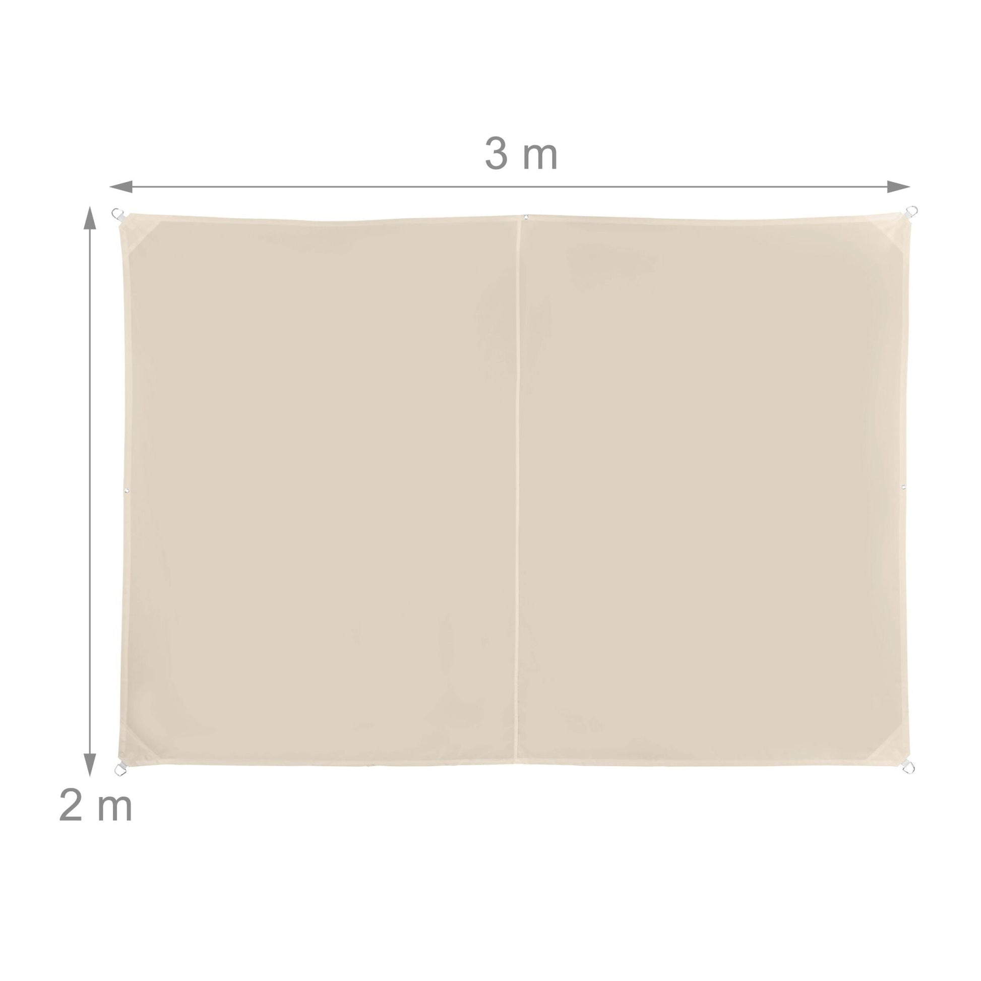 Rechteckiges Sonnensegel beige Beige von Relaxdays