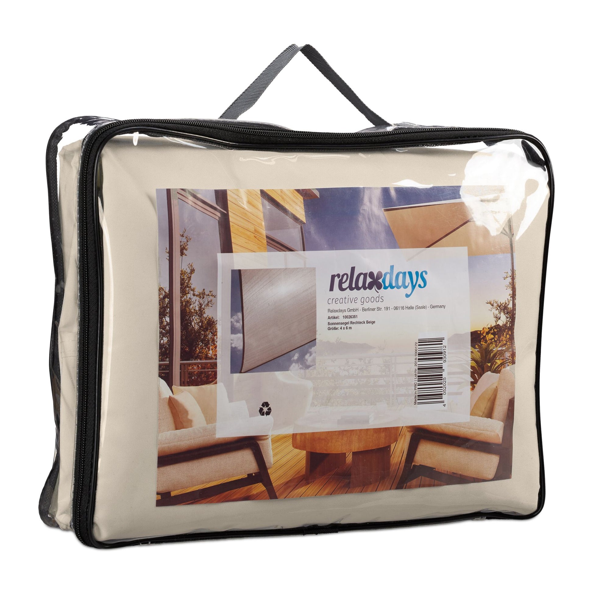 Rechteckiges Sonnensegel beige Beige von Relaxdays