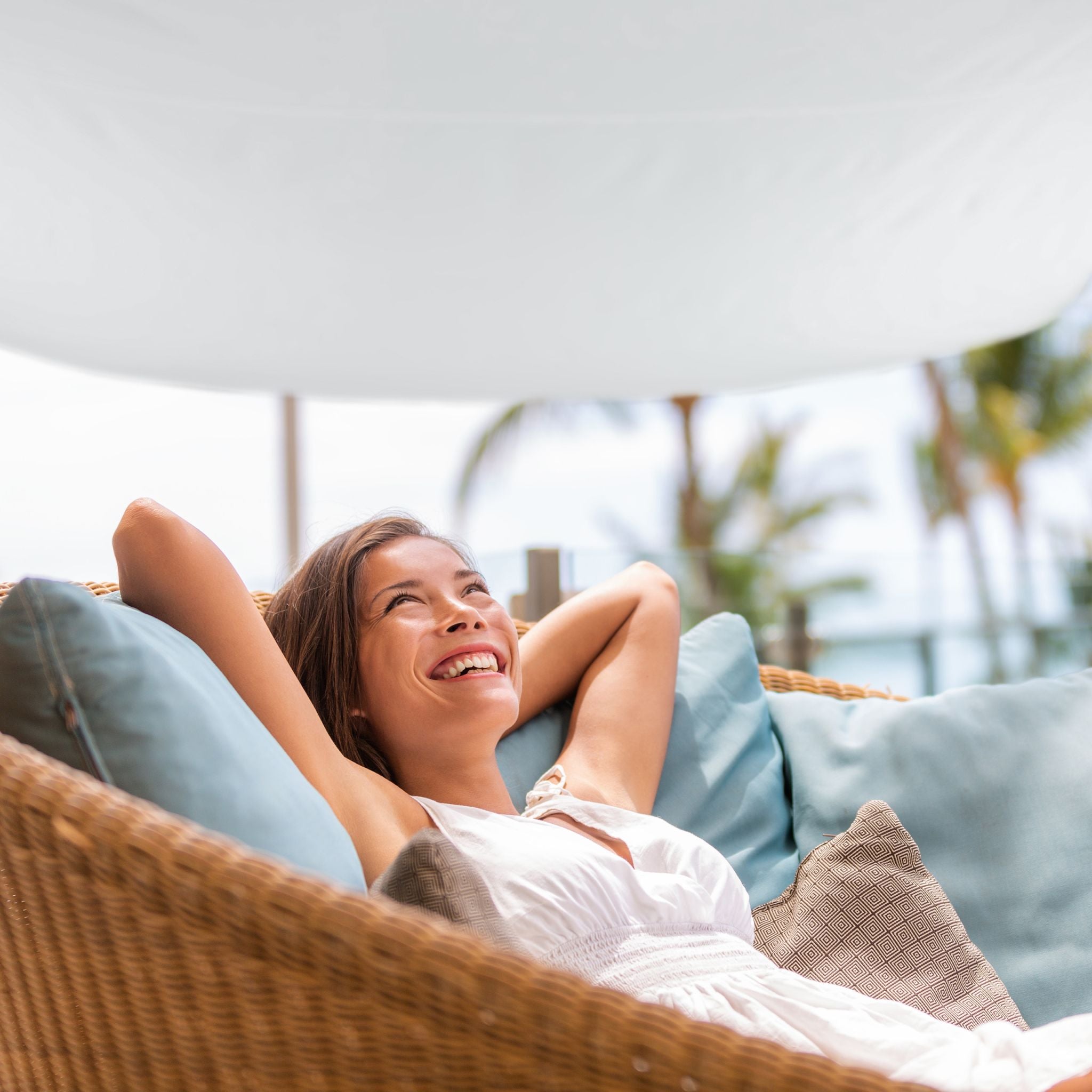 Sonnensegel Quadrat in Weiss Weiss von Relaxdays