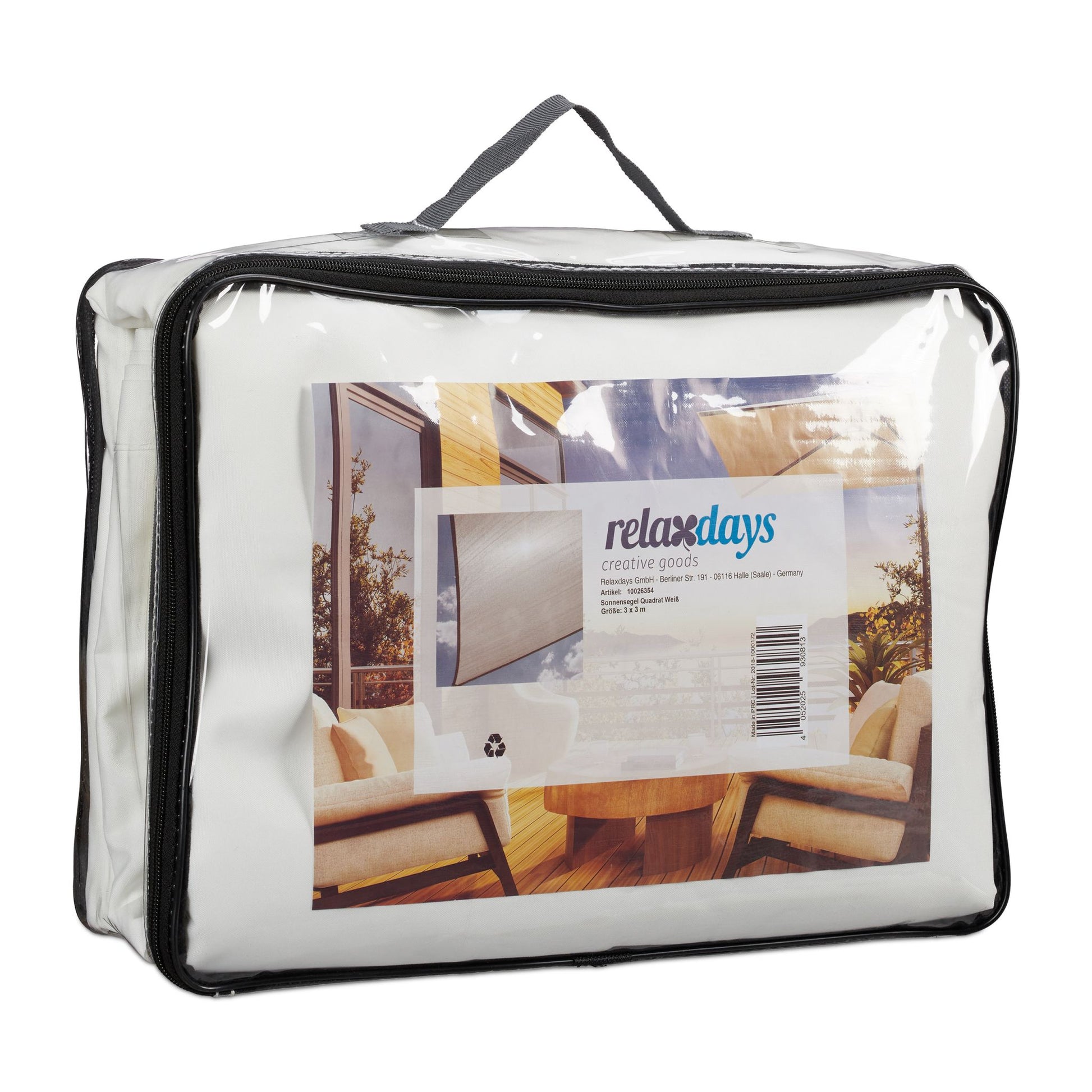 Sonnensegel Quadrat in Weiss Weiss von Relaxdays
