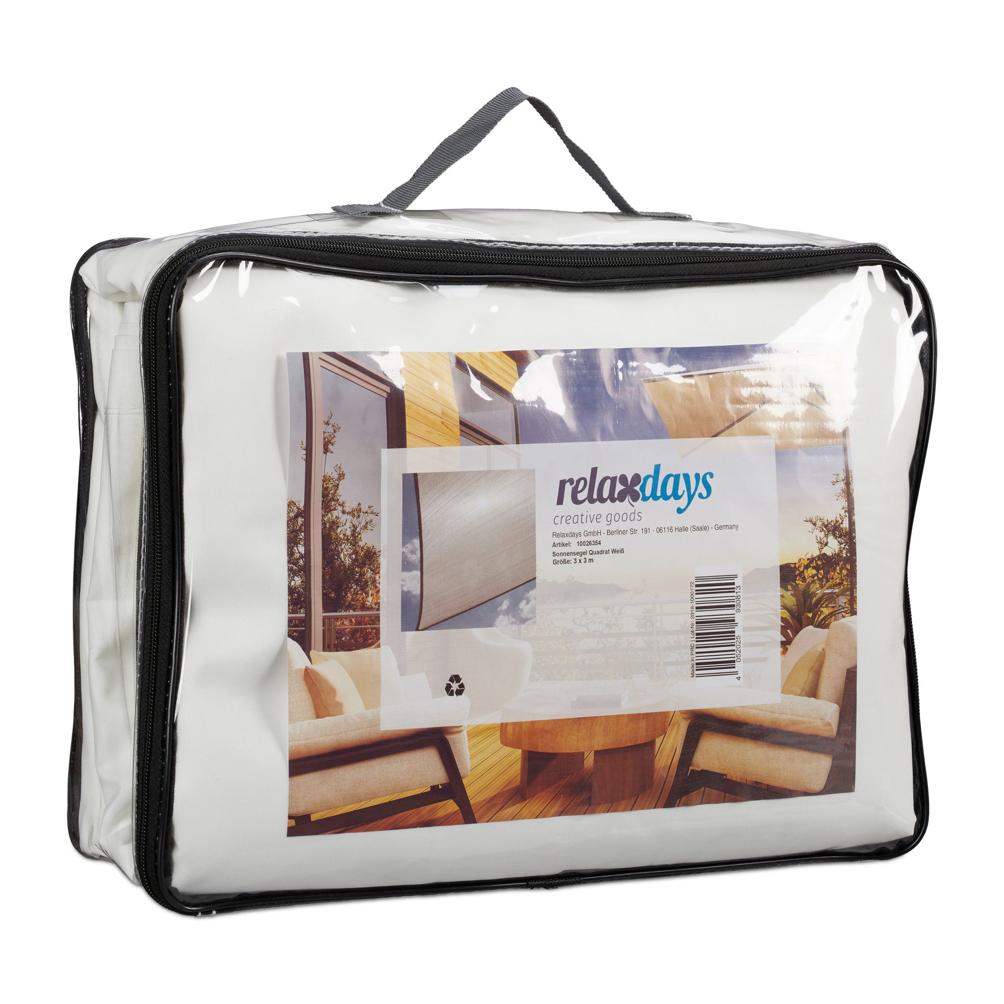 Sonnensegel Quadrat in Weiss Weiss von Relaxdays