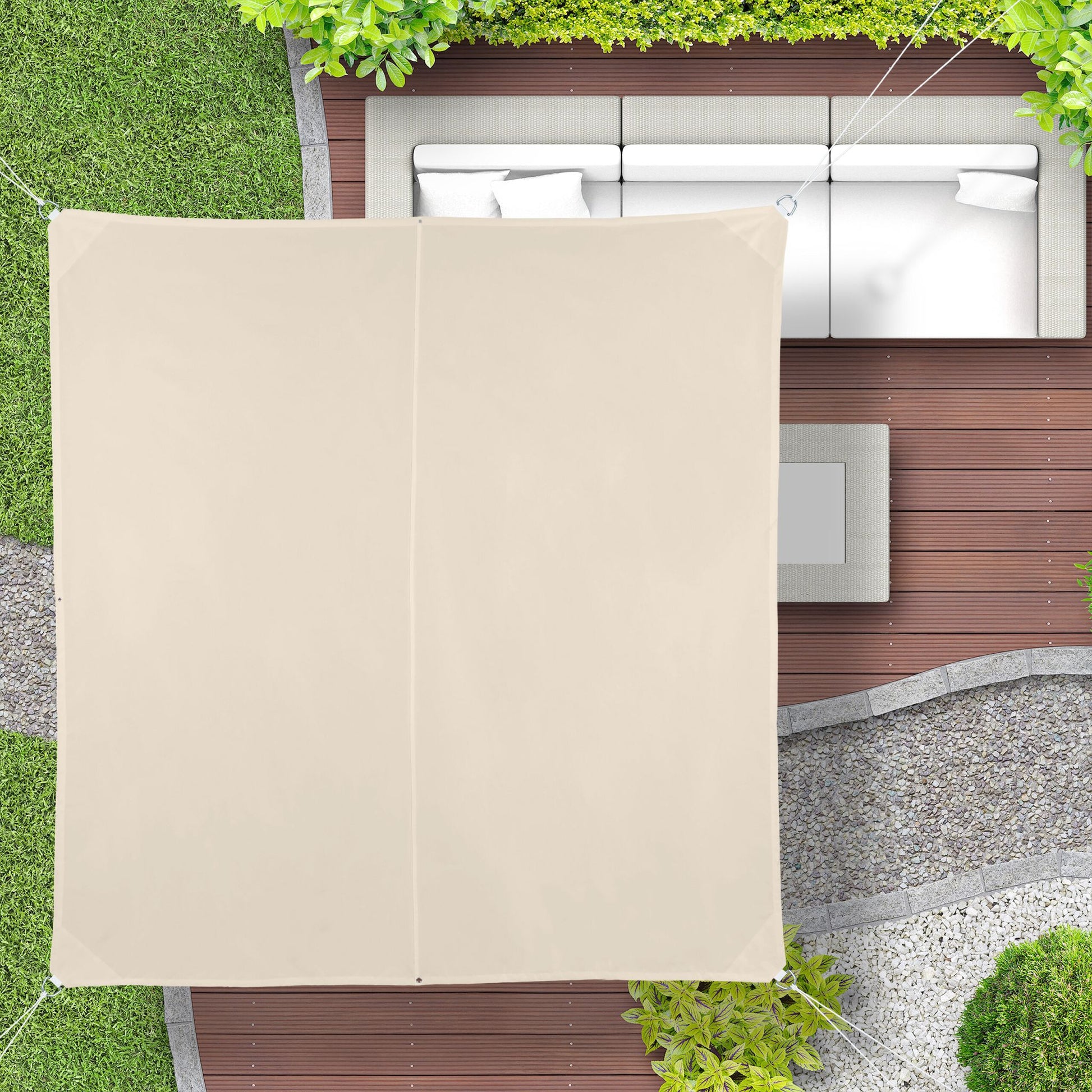 Sonnensegel Quadrat in Beige Beige von Relaxdays