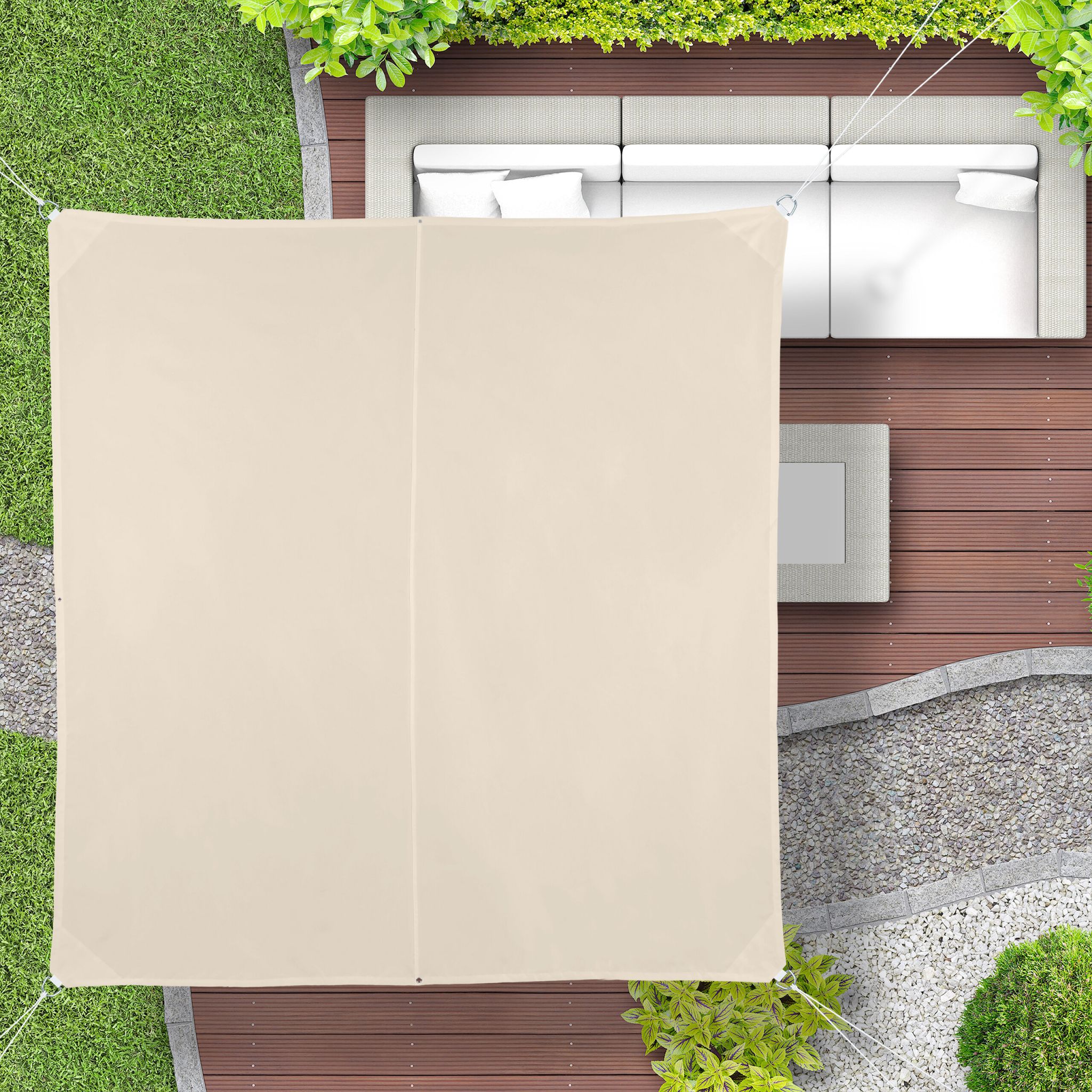Sonnensegel Quadrat in Beige Beige von Relaxdays