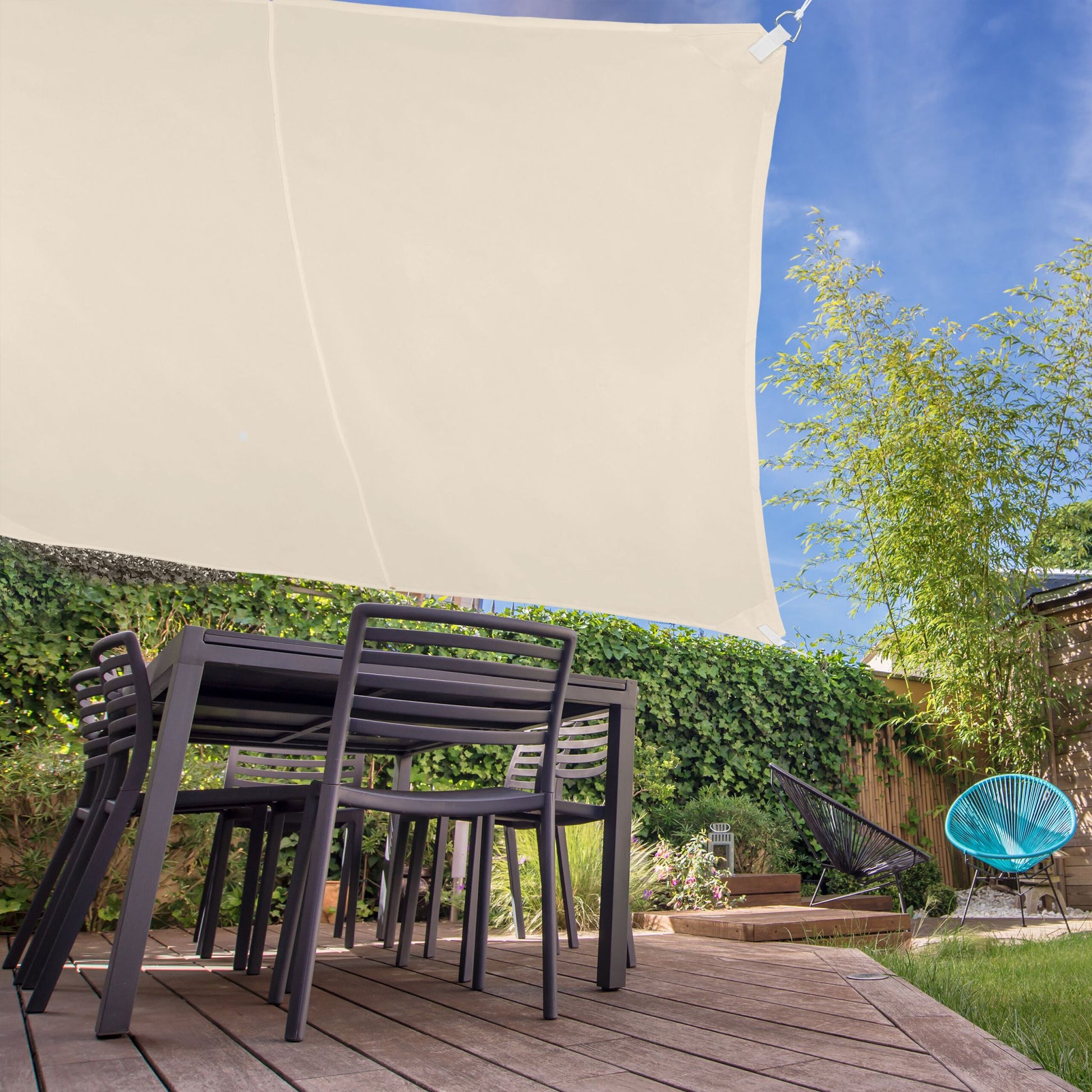Sonnensegel Quadrat in Beige Beige von Relaxdays