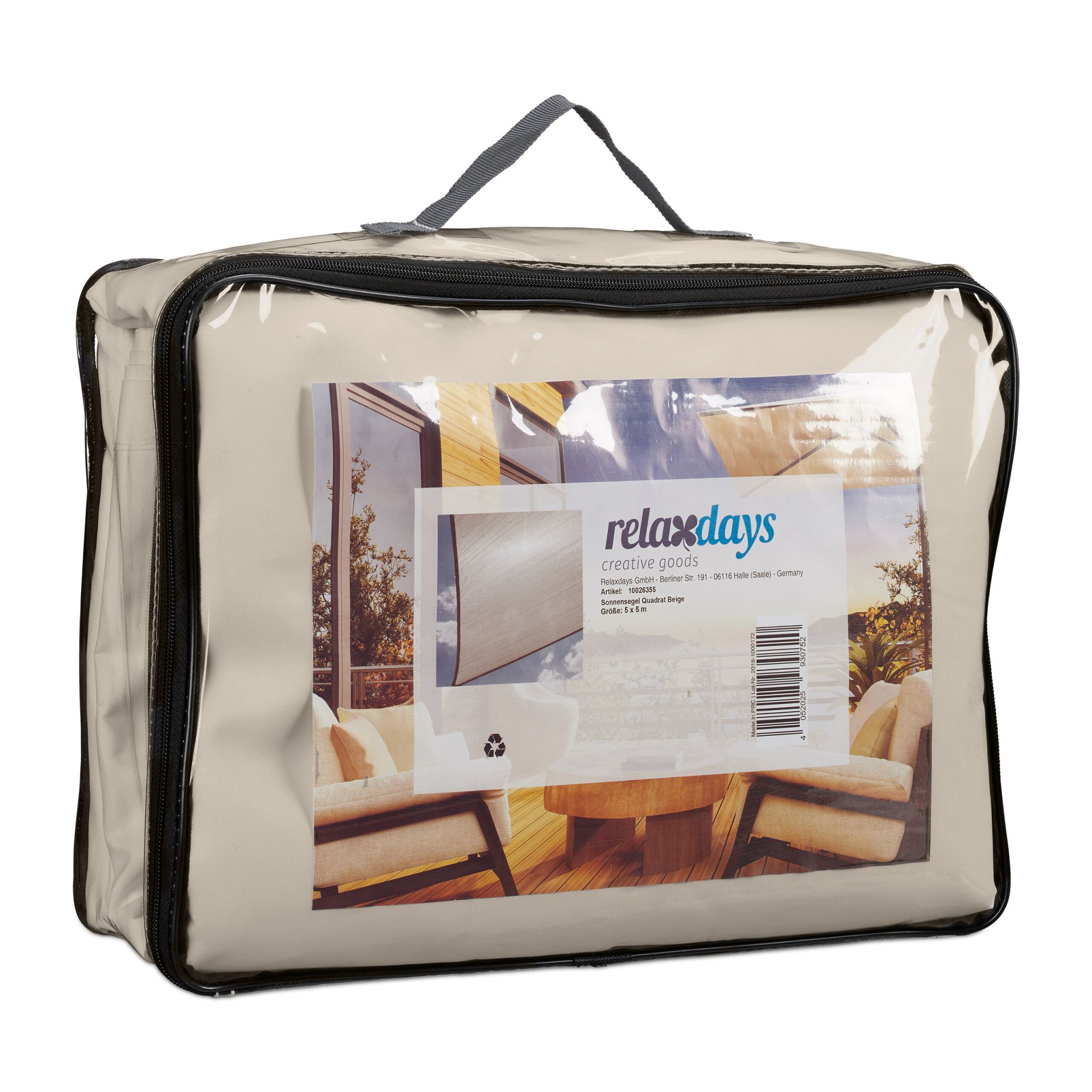 Sonnensegel Quadrat in Beige Beige von Relaxdays
