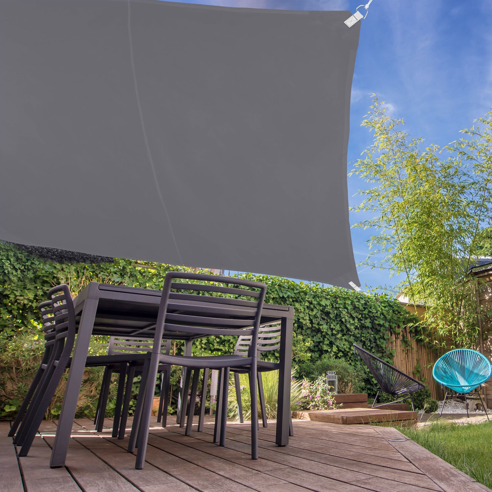 Sonnensegel Quadrat in Grau Grau von Relaxdays