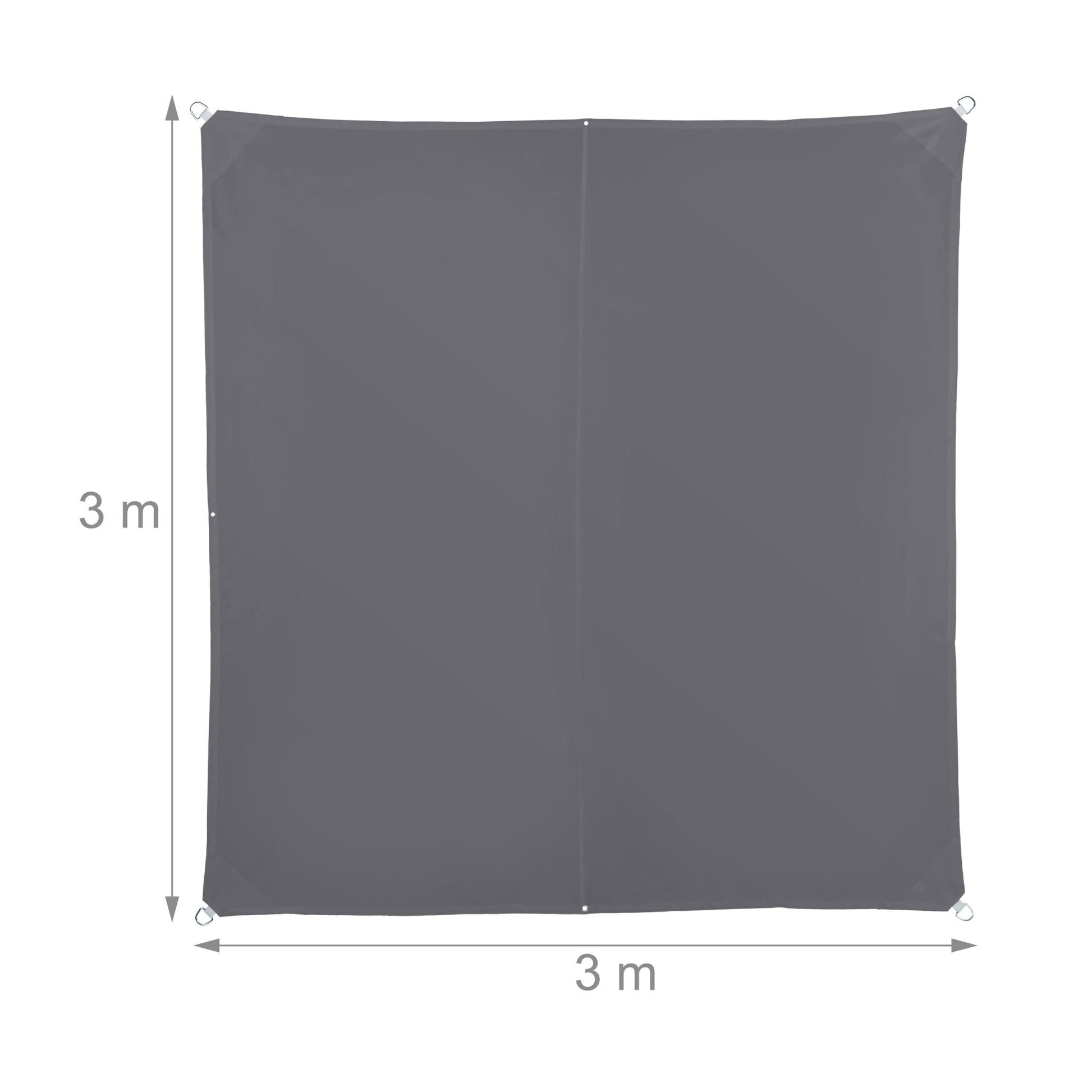 Sonnensegel Quadrat in Grau Grau von Relaxdays