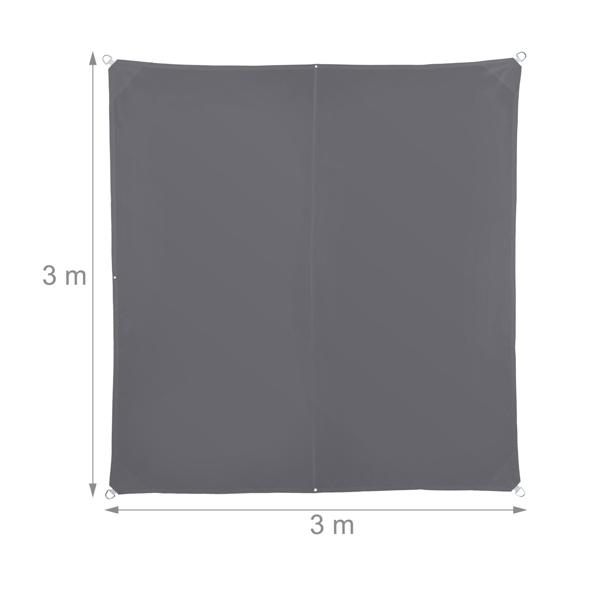 Sonnensegel Quadrat in Grau Grau von Relaxdays