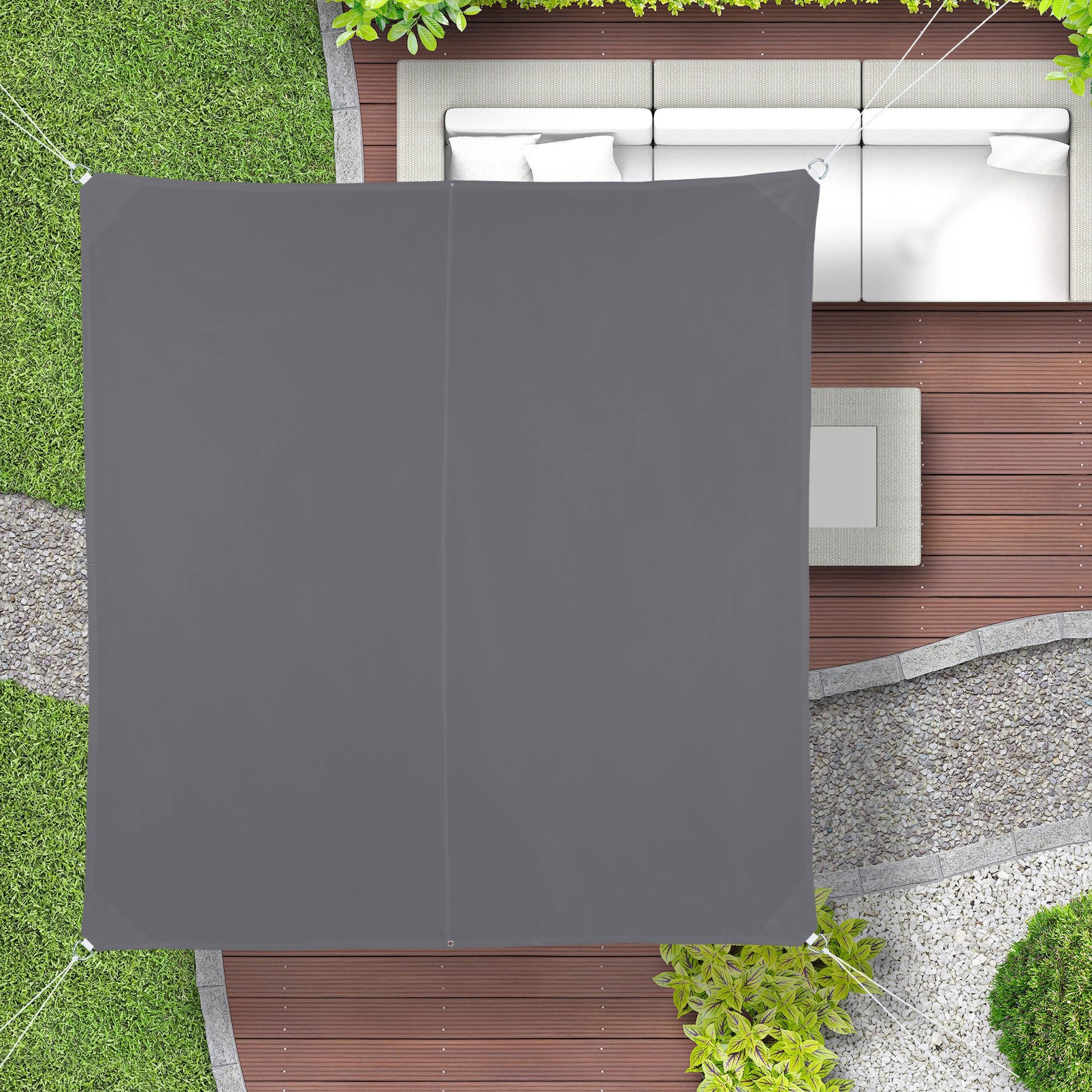 Sonnensegel Quadrat in Grau Grau von Relaxdays