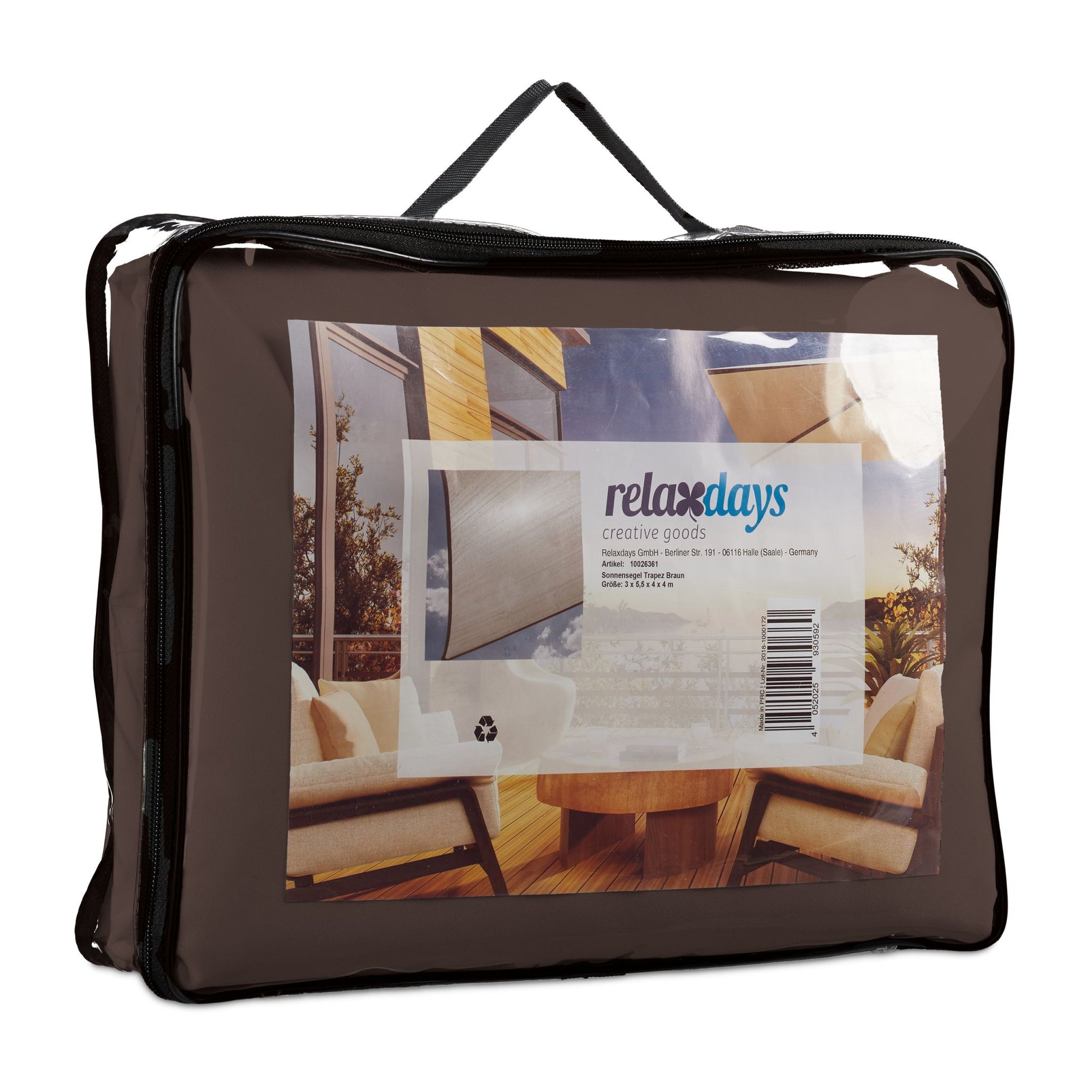Trapez Sonnensegel braun Braun von Relaxdays