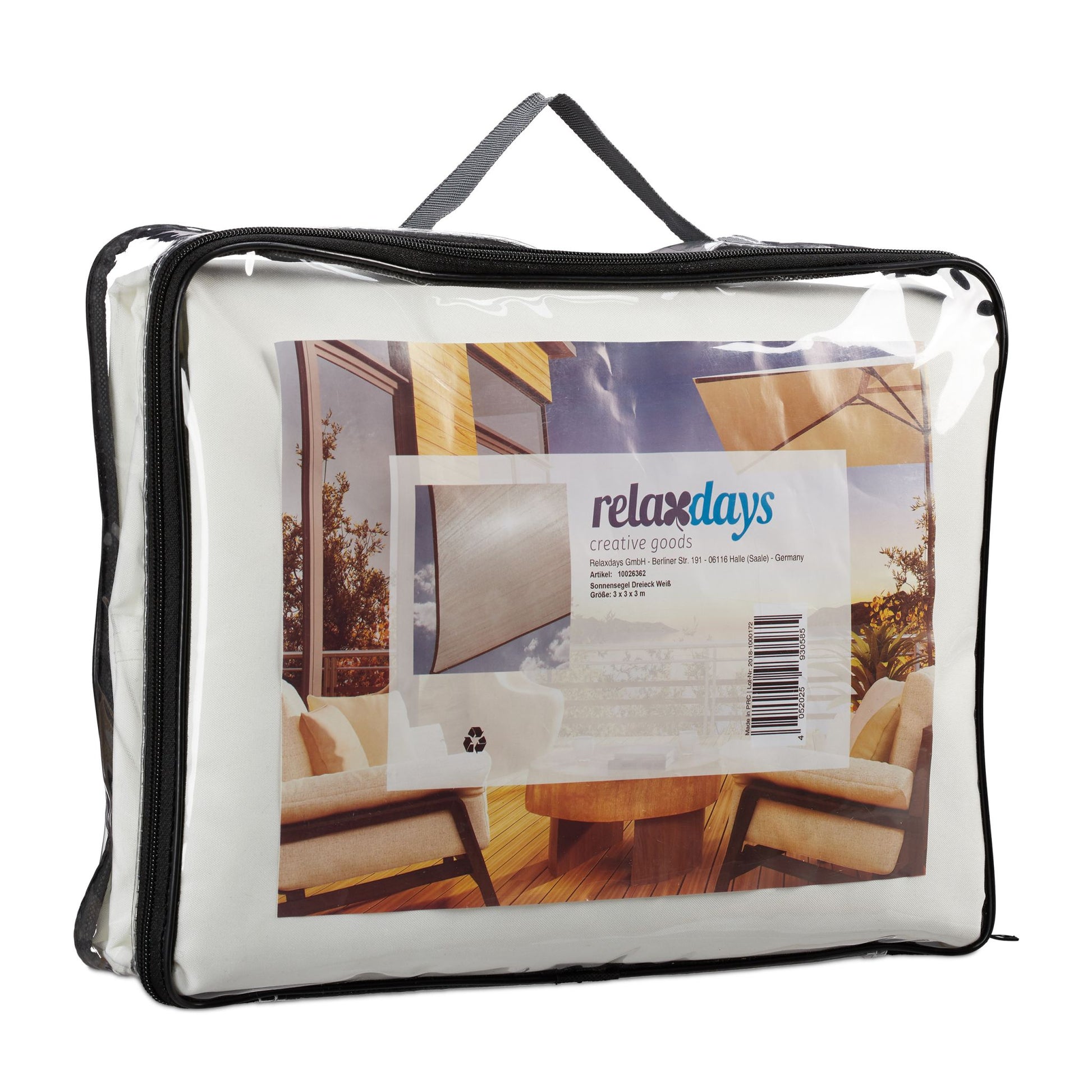 Sonnensegel Dreieck weiss Weiss von Relaxdays