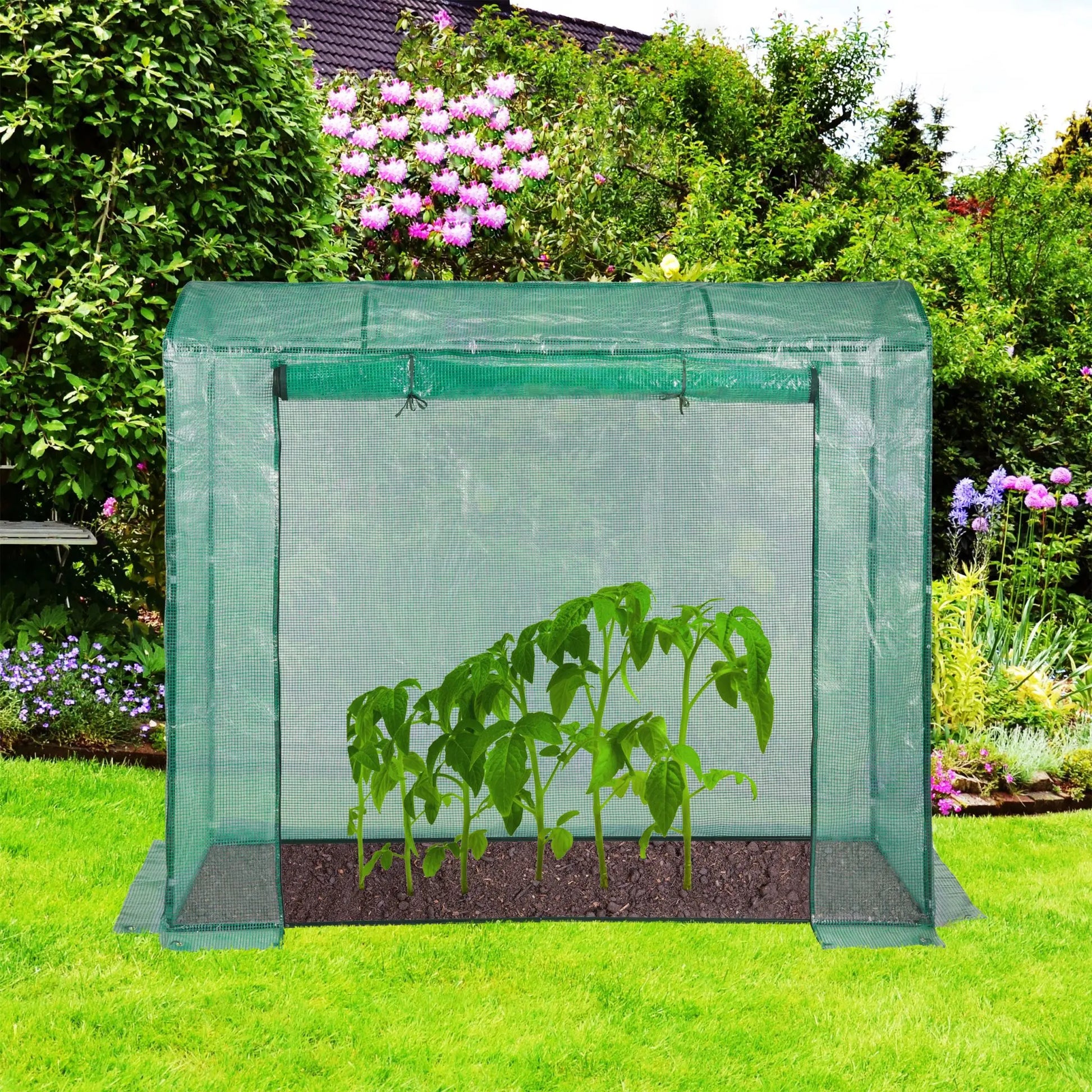 Tomatengewächshaus 170x200x80 Grün von Relaxdays
