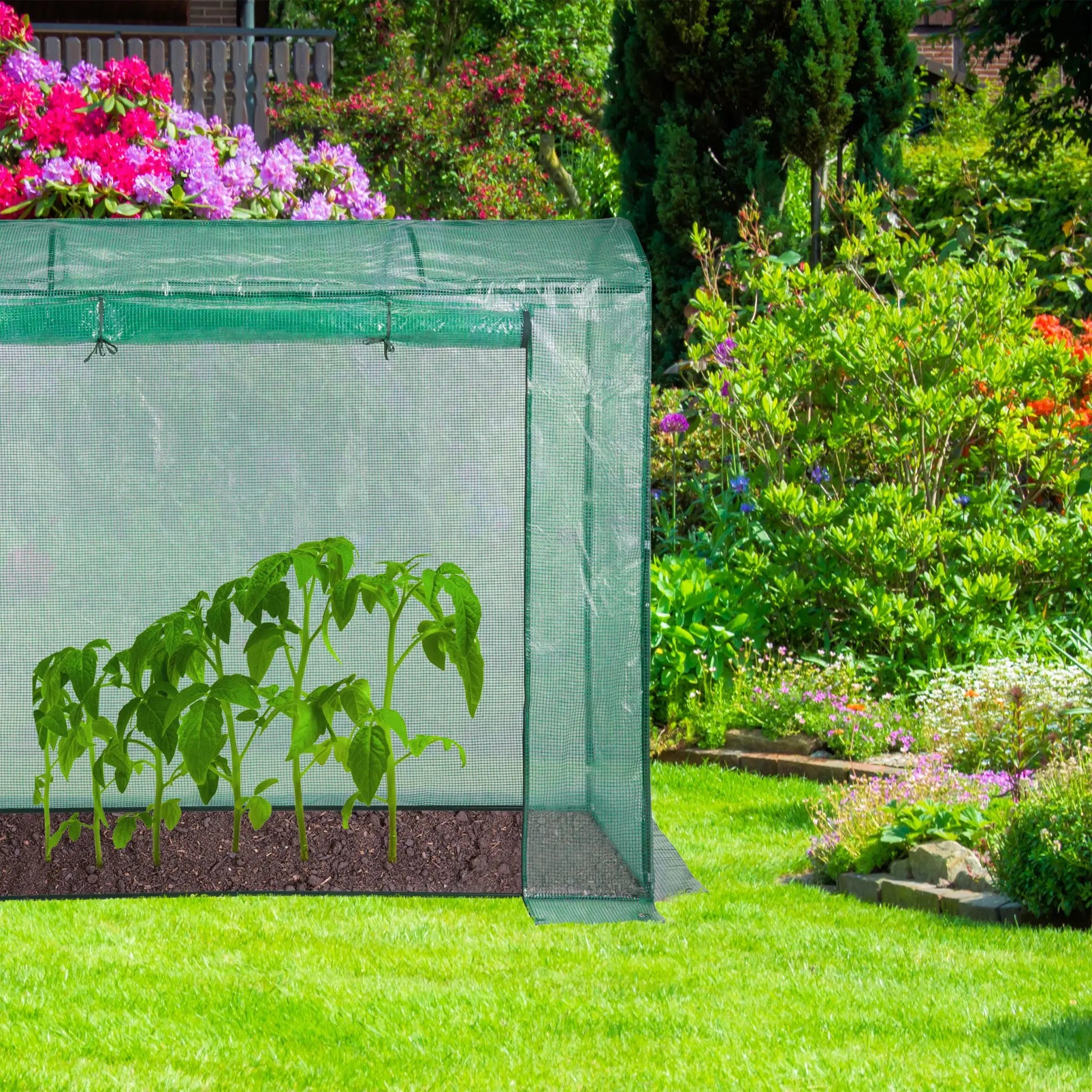 Tomatengewächshaus 170x200x80 Grün von Relaxdays