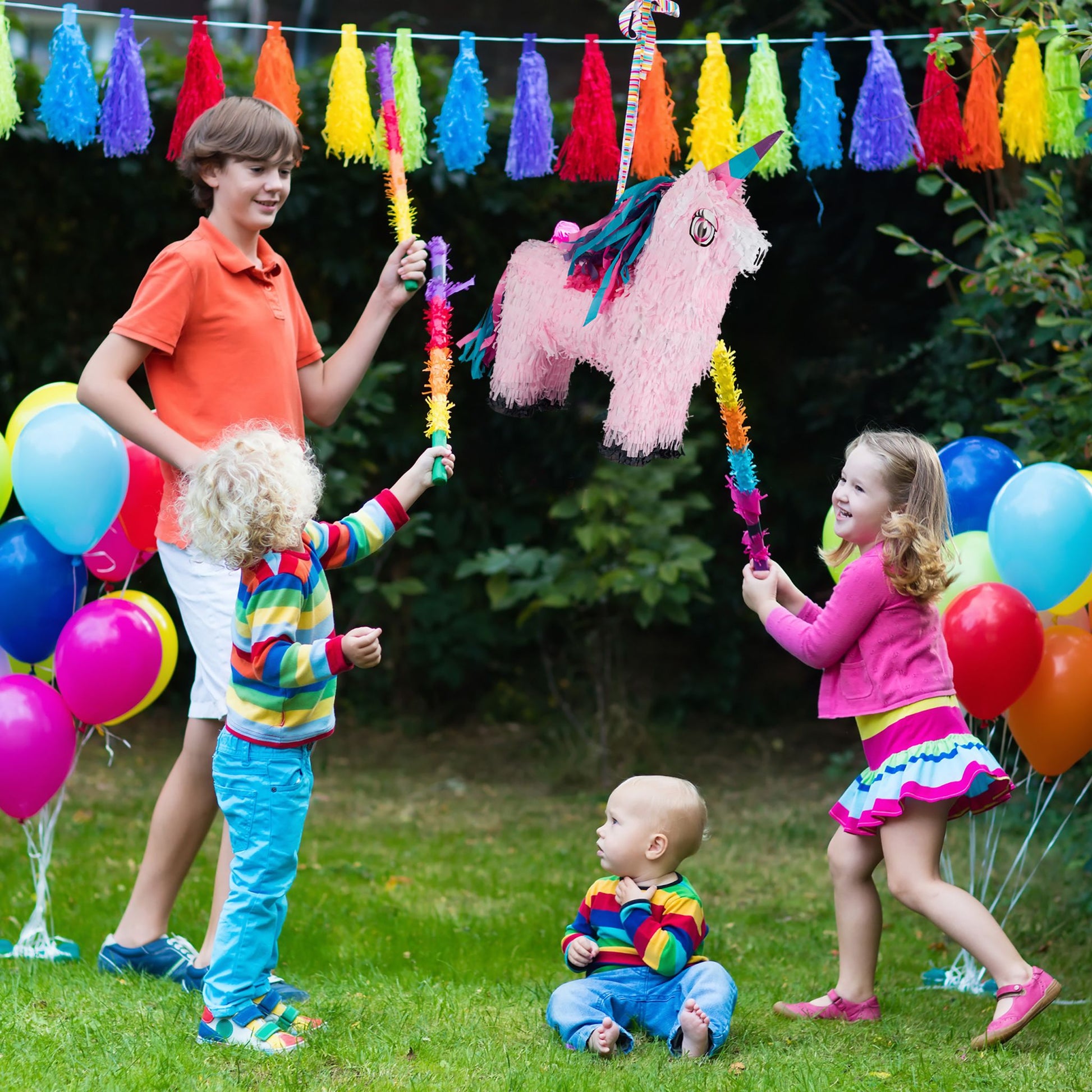 Pinata Einhorn Pink-Rosa-Türkis von Relaxdays