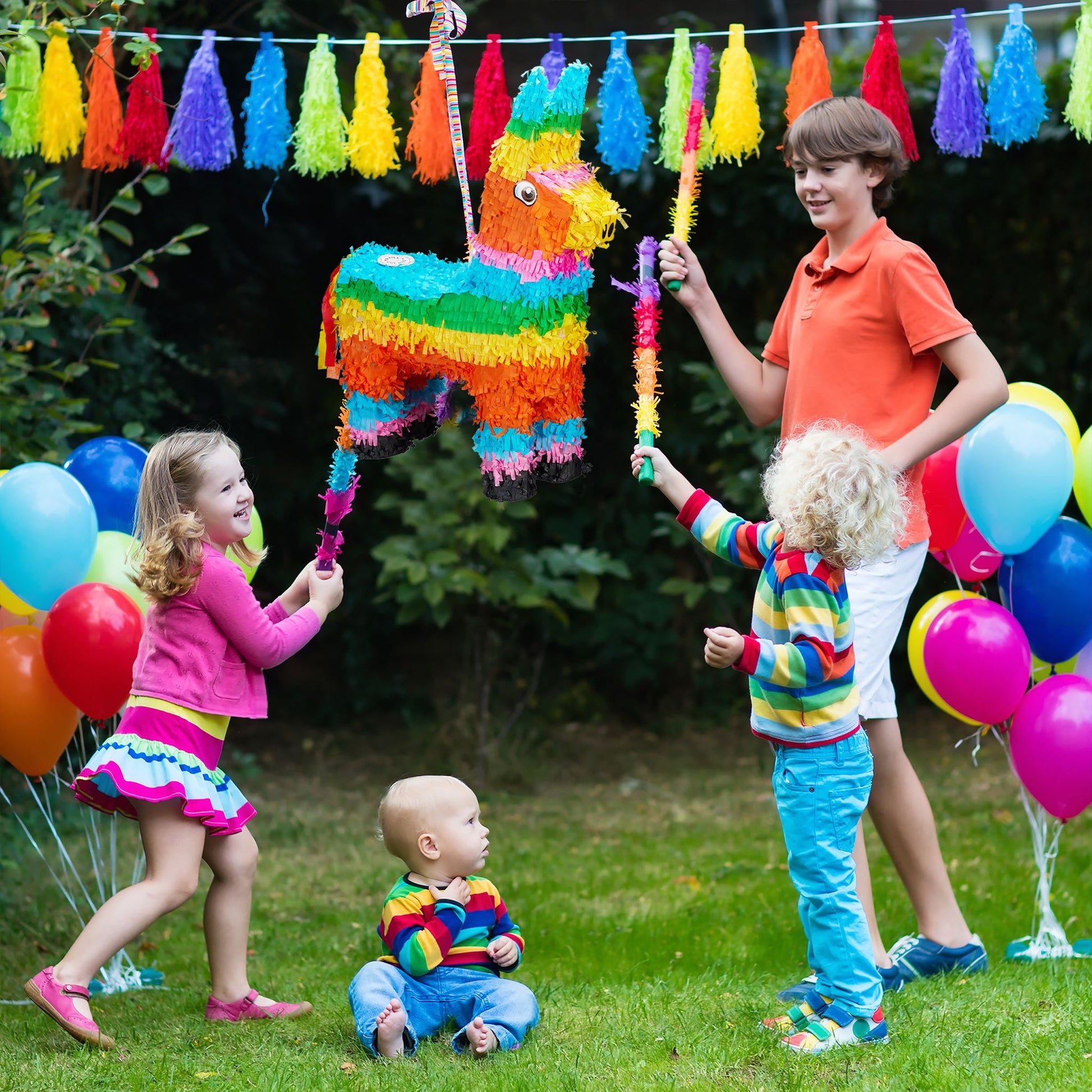 Pinata Lama Grün-Orange-Türkis von Relaxdays