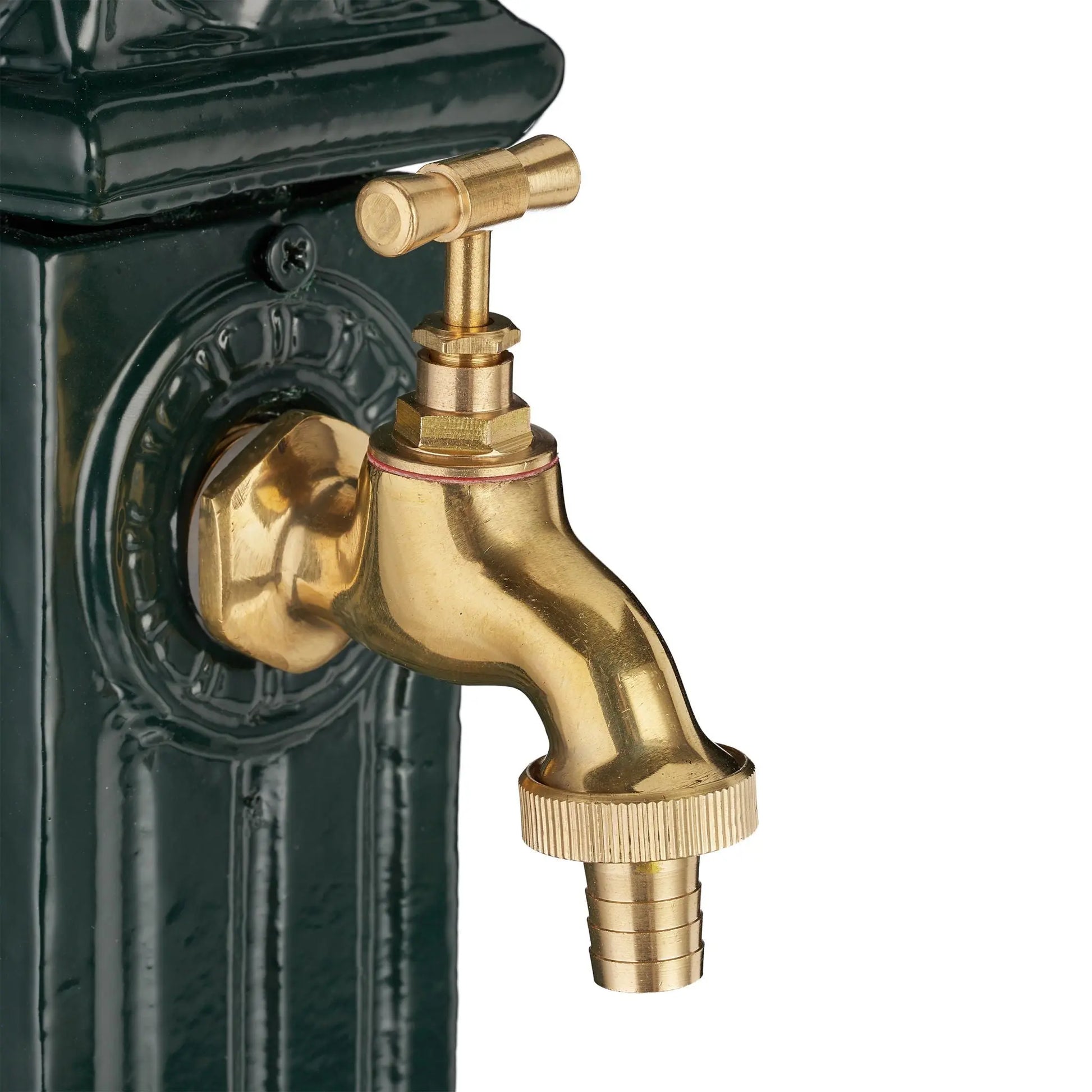 Standbrunnen Antik Säule Dunkelgrün-Gold von Relaxdays