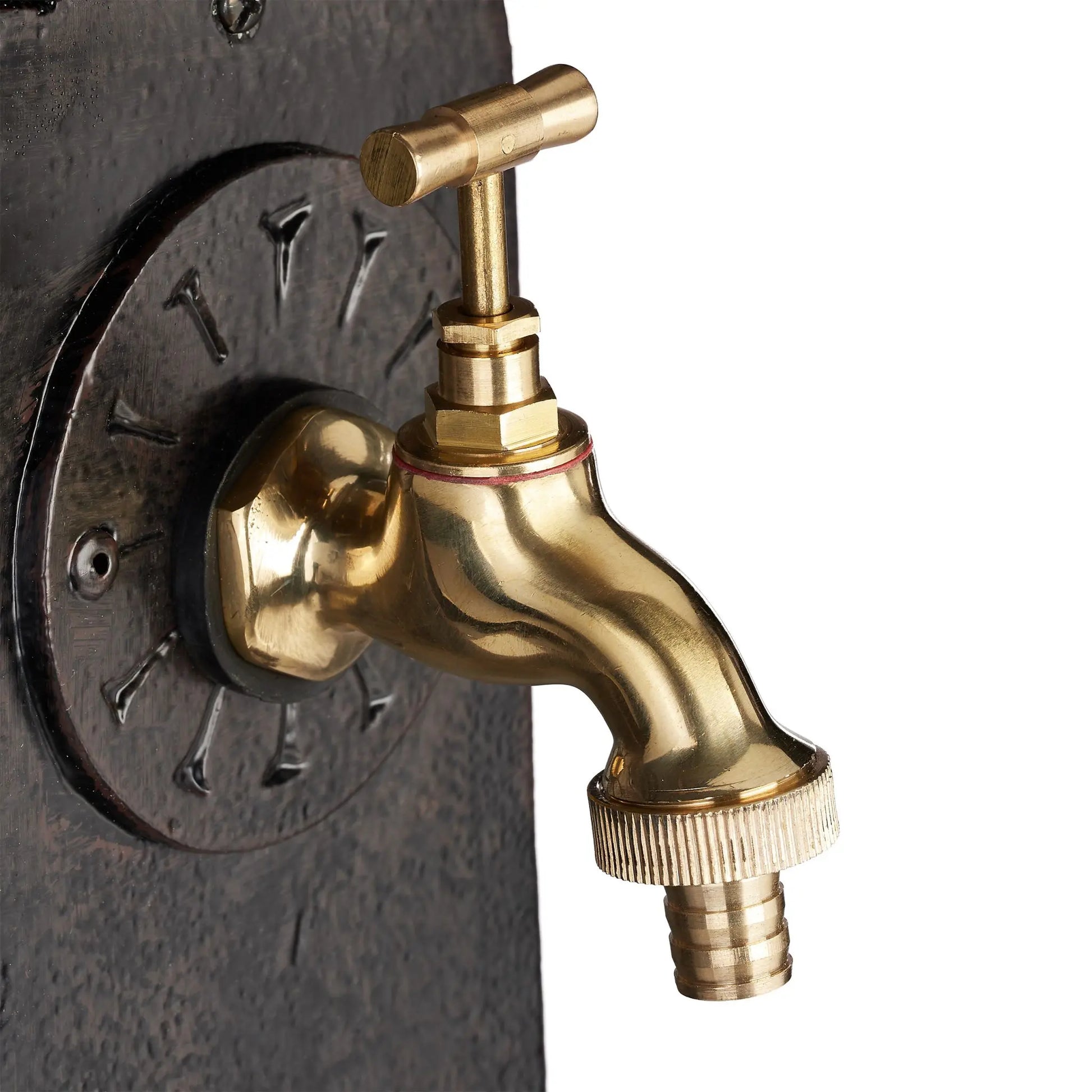 Standbrunnen Antik Säule XXL Dunkelbraun-Gold von Relaxdays