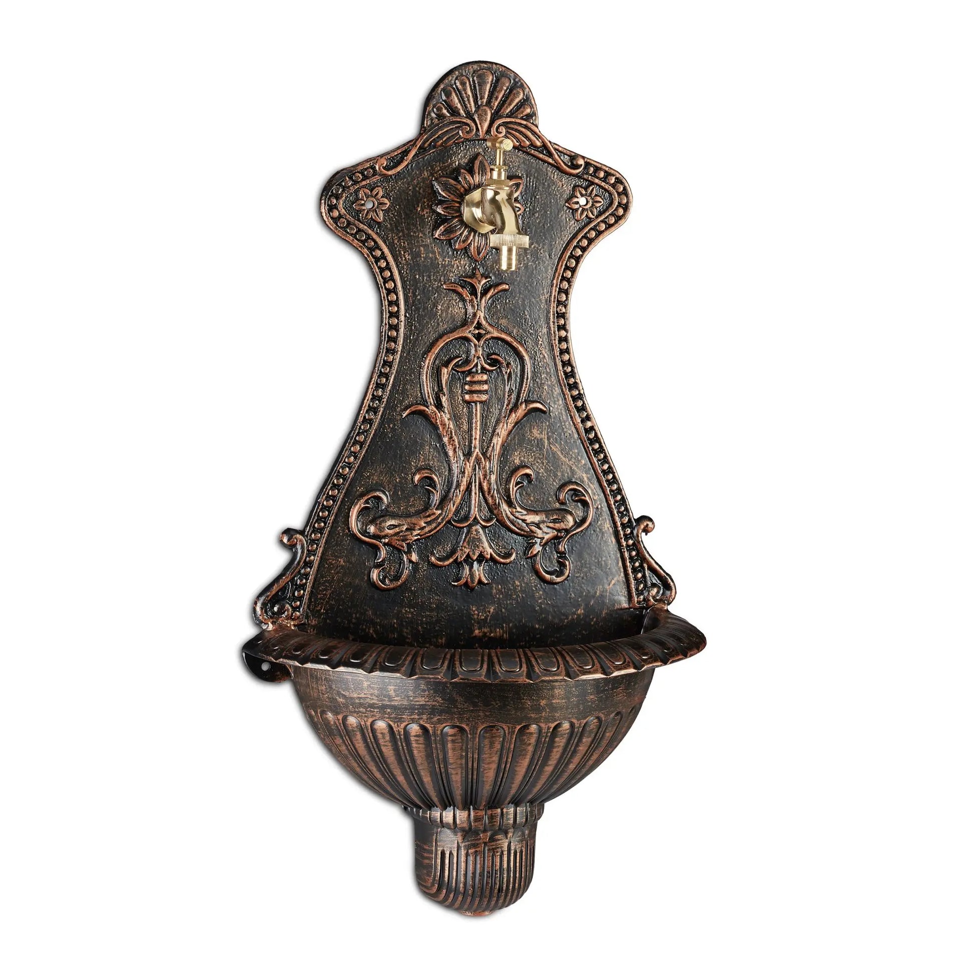 Wandbrunnen Antik Braun-Gold von Relaxdays