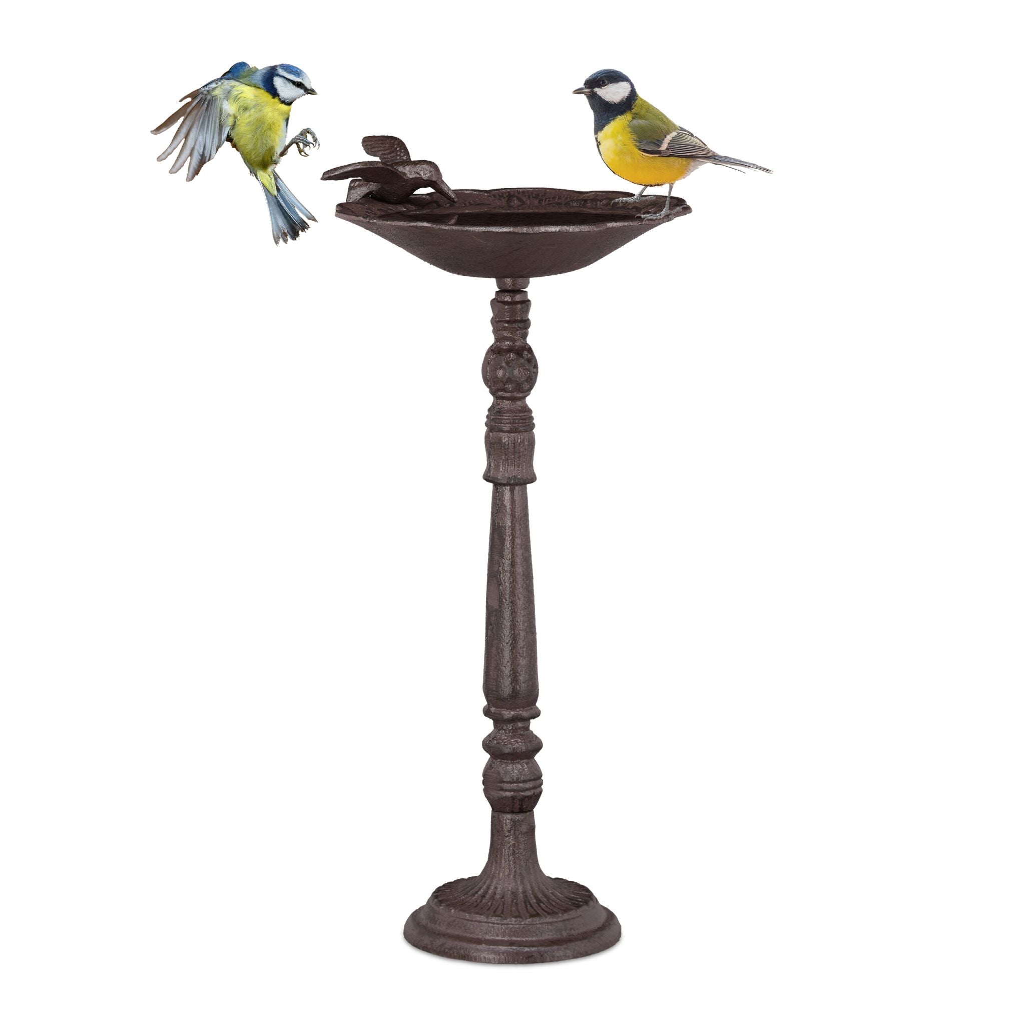 Vogeltränke stehend Gusseisen Braun von Relaxdays