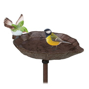 Vogeltränke Gusseisen mit Erdspiess Weiss-Braun-Grün