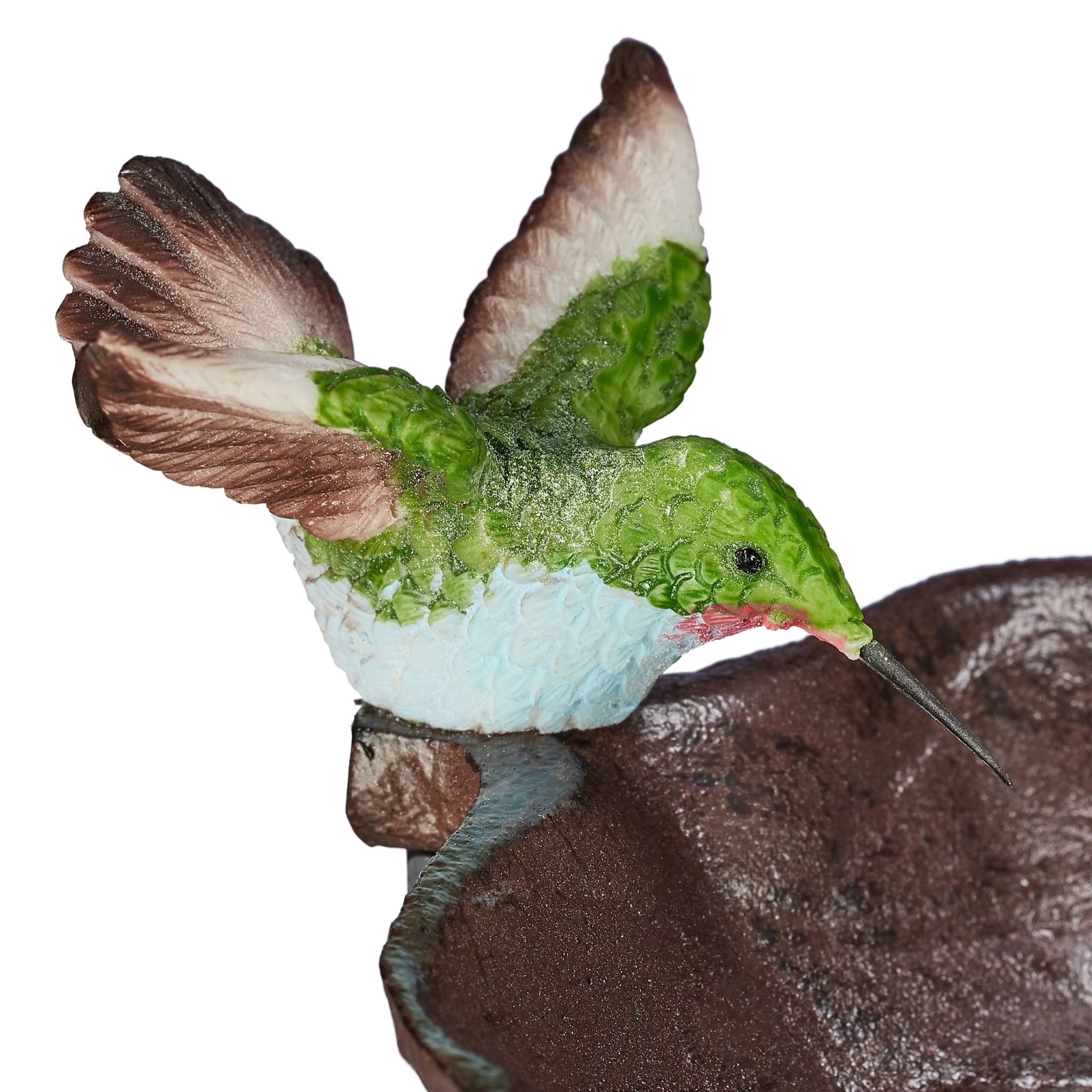 Vogeltränke Gusseisen mit Erdspiess Weiss-Braun-Grün