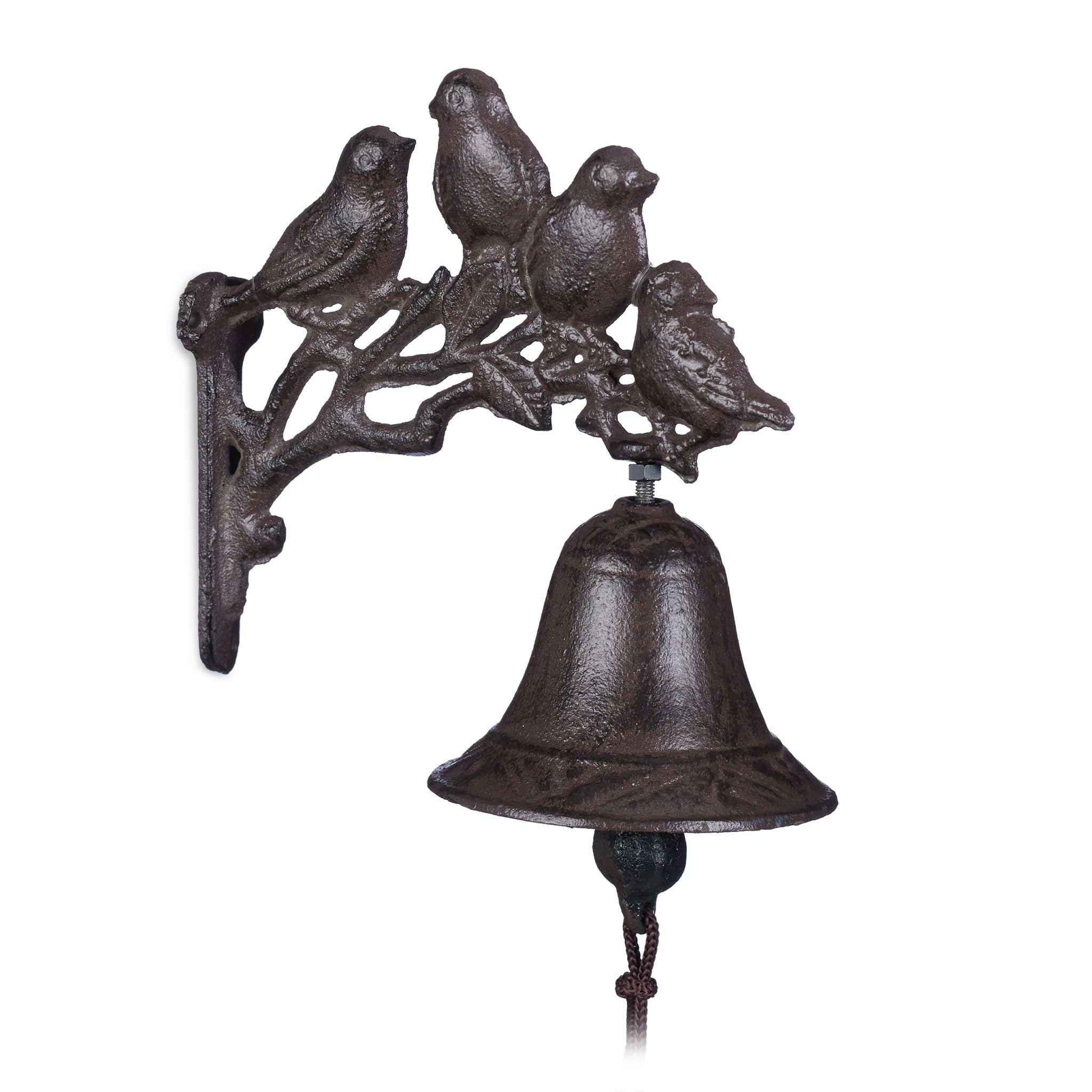 Türglocke Gusseisen Vögel Dunkelbraun von Relaxdays