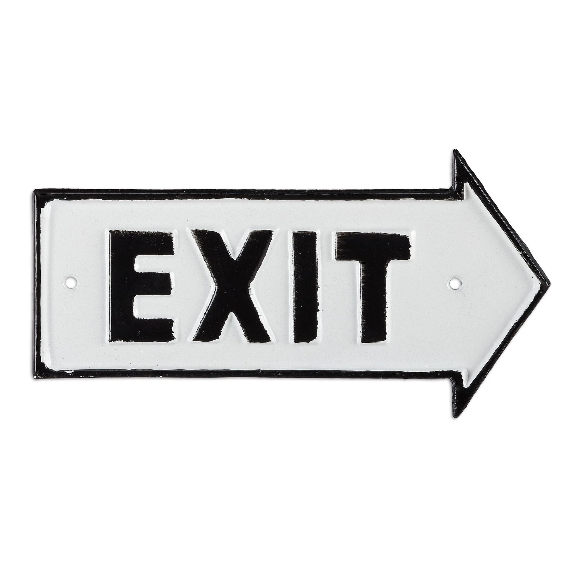 Exit Schild Weiss-Schwarz von Relaxdays